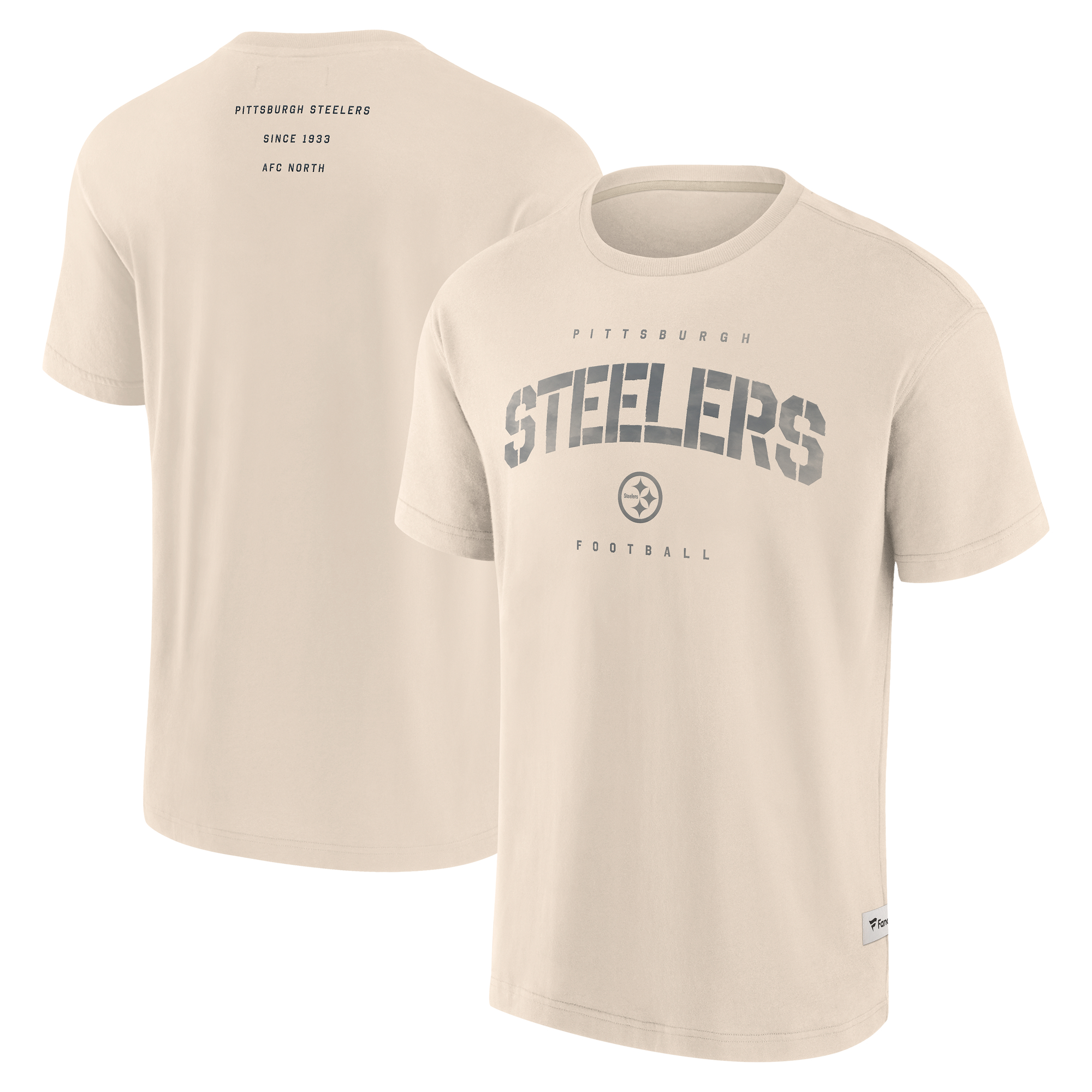 Men's Fanatics Cream Pittsburgh Steelers Elements Weathered Tonal Future Ground T-Shirt