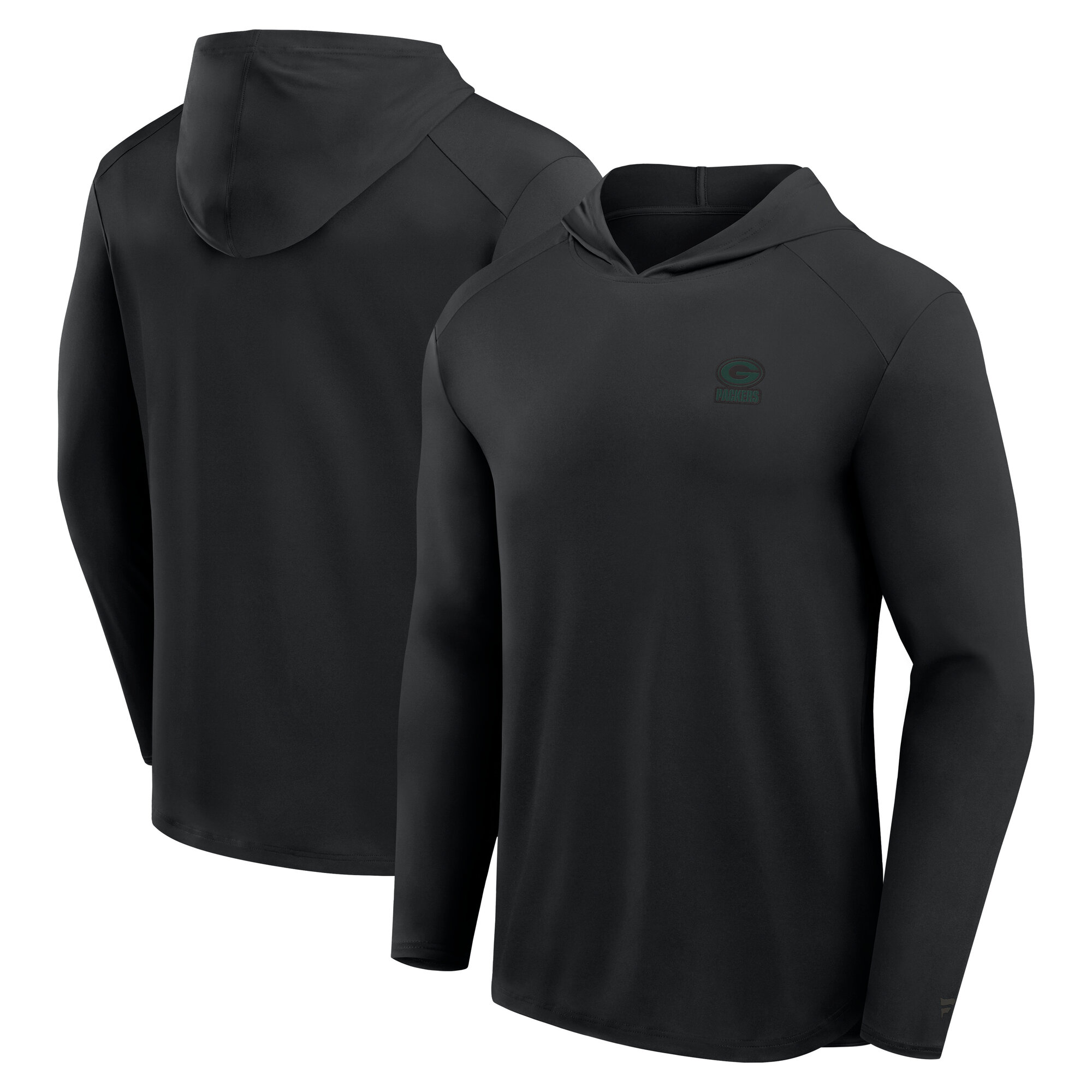 Men's Fanatics Black Green Bay Packers Front Office Power Mono Long Sleeve Hoodie T-Shirt