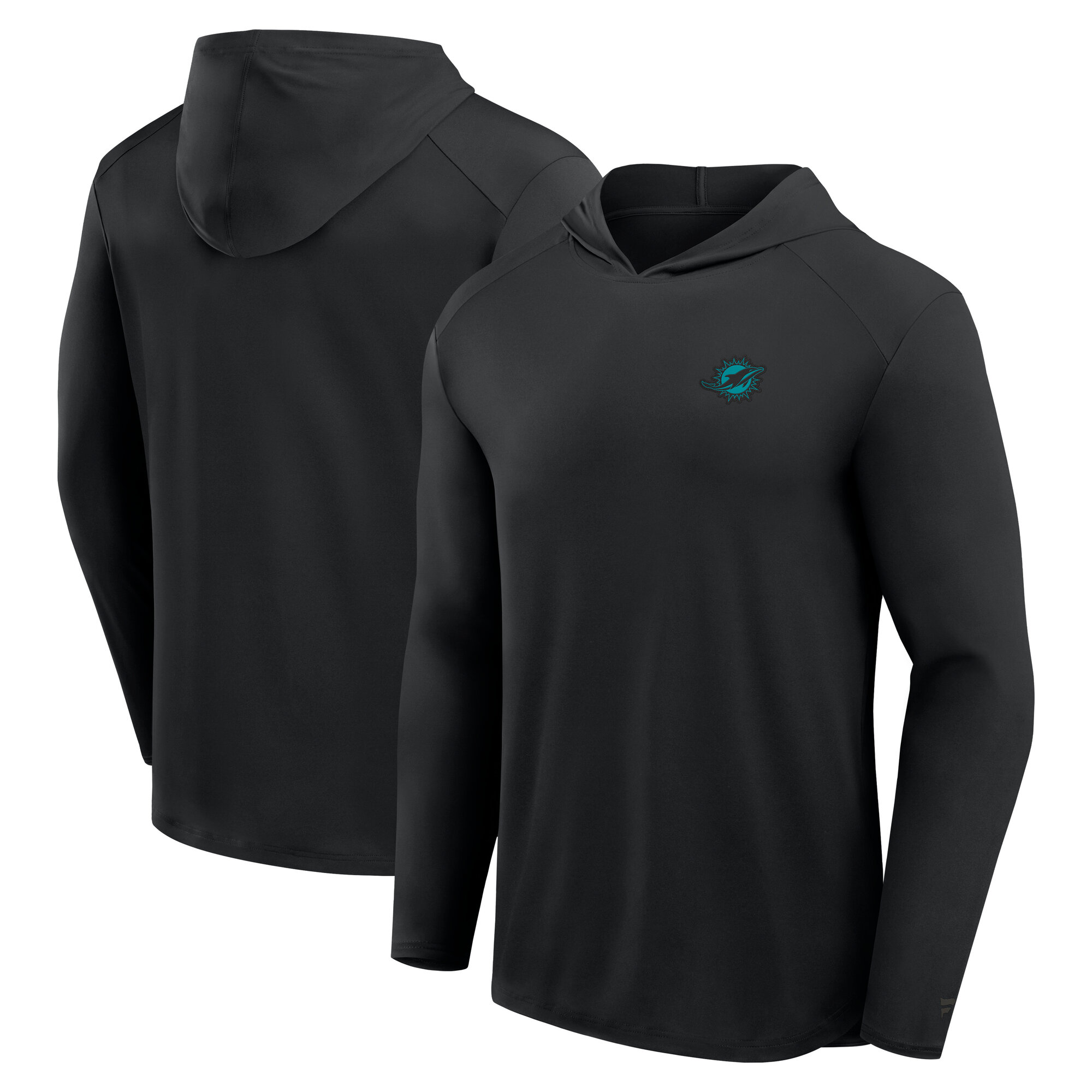 Men's Fanatics Black Miami Dolphins Front Office Power Mono Long Sleeve Hoodie T-Shirt