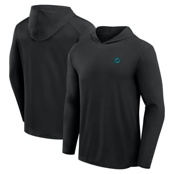 Men's Fanatics Black Miami Dolphins Front Office Power Mono Long Sleeve Hoodie T-Shirt