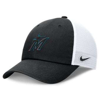 Women's Nike Black/White Miami Marlins Club Trucker Adjustable Hat