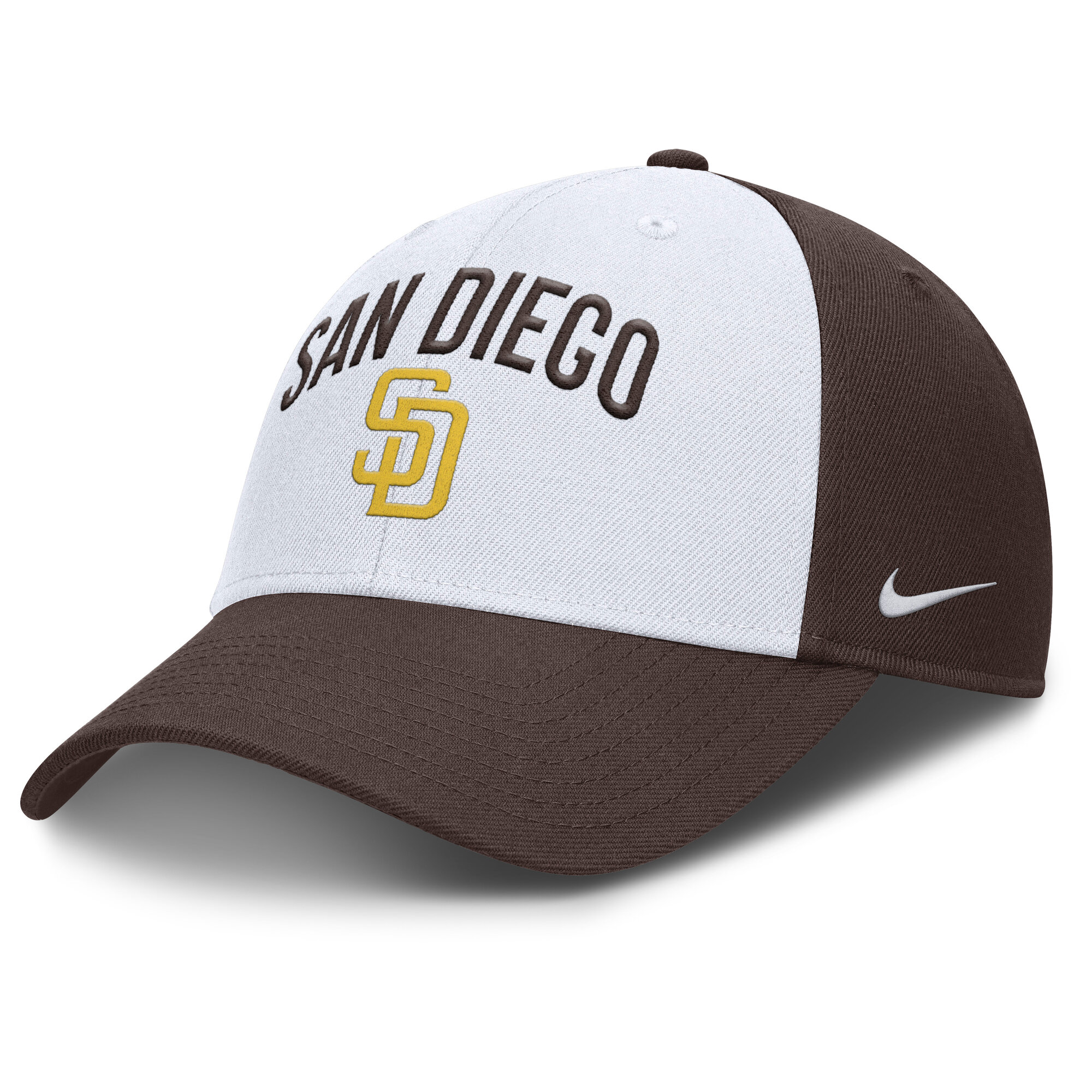 Men's Nike White/Brown San Diego Padres Club Performance Adjustable Hat