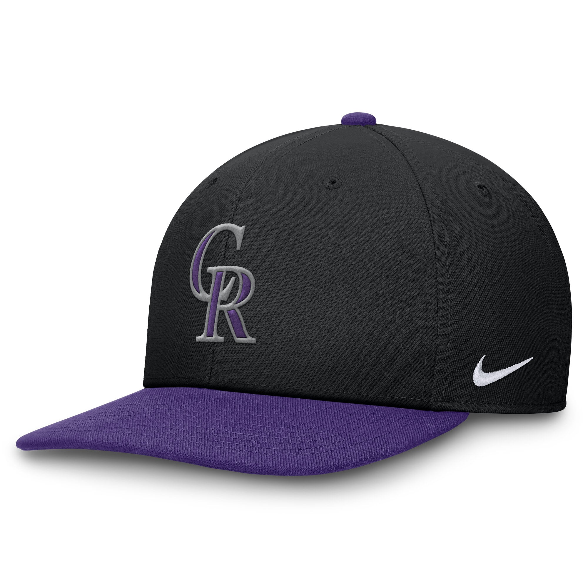 Men's Nike Black/Purple Colorado Rockies Pro Dri-FIT Snapback Hat