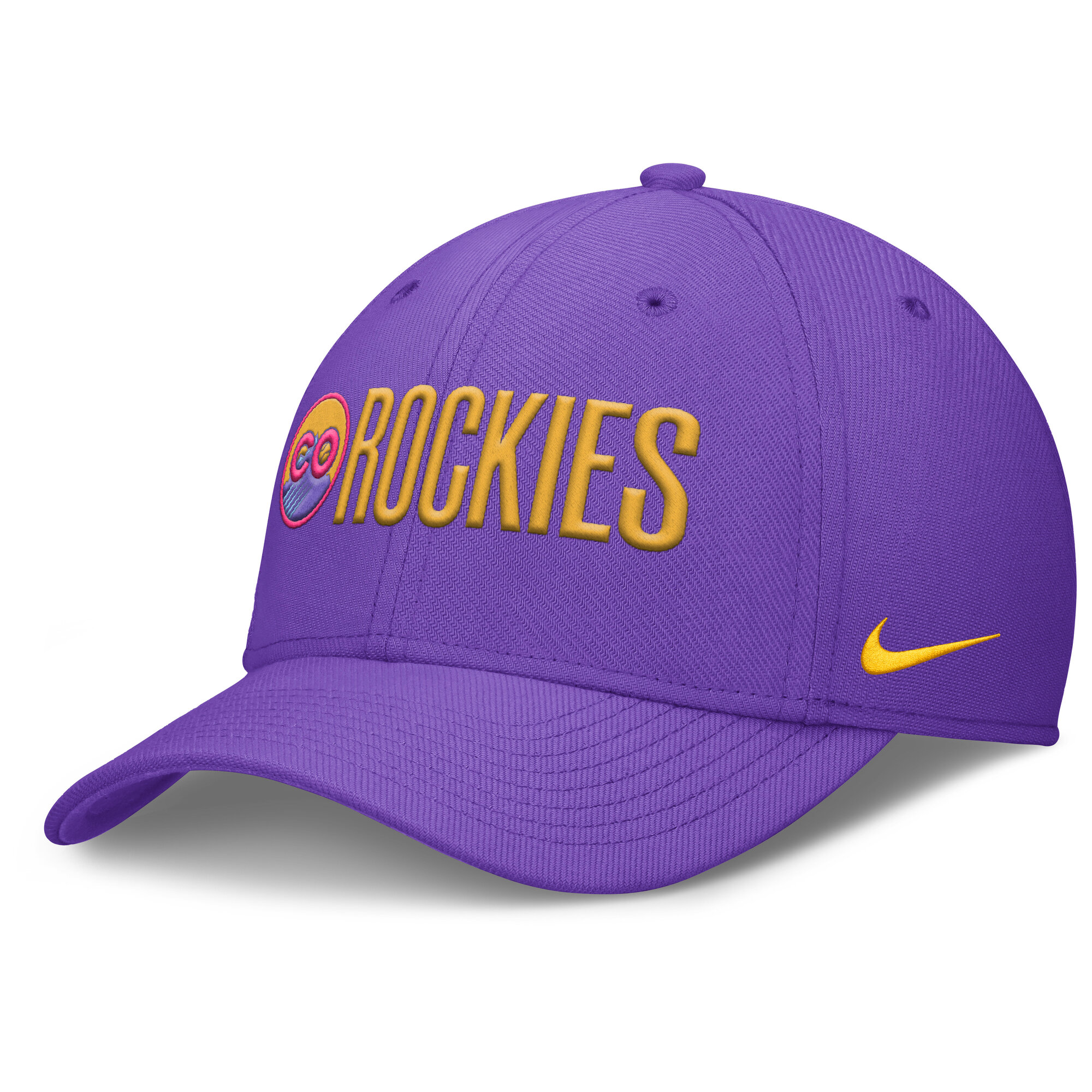 Men's Nike Purple Colorado Rockies 2025 City Connect Rise Swoosh Performance Flex Hat