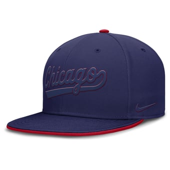 Men's Nike Blue Chicago Cubs Wordmark Dri-FIT Round Bill True Fitted Hat