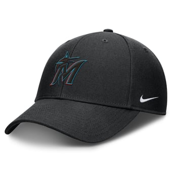 Men's Nike Black Miami Marlins Dri-FIT Club Adjustable Hat