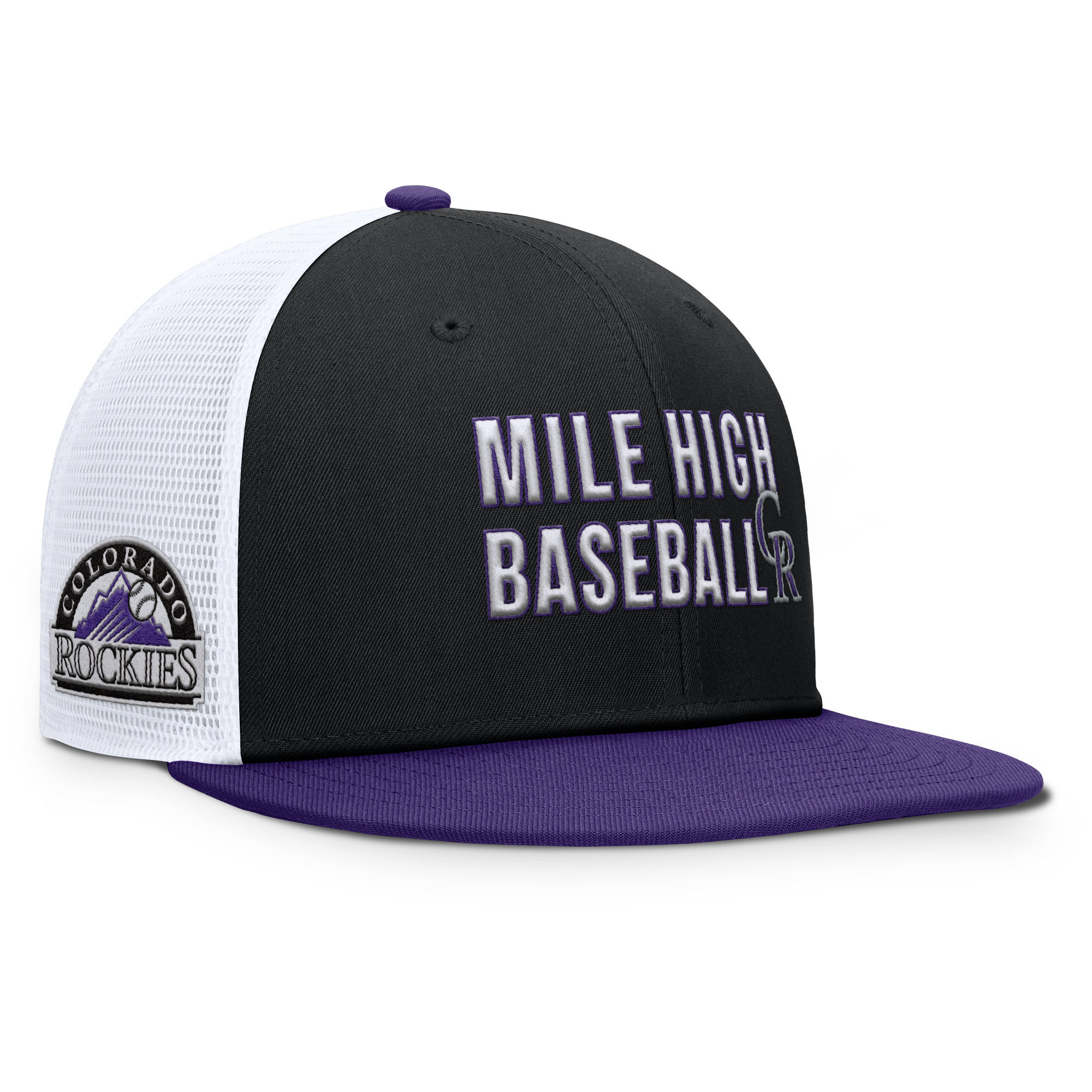 Men's Nike Black Colorado Rockies Pro Trucker Snapback Hat
