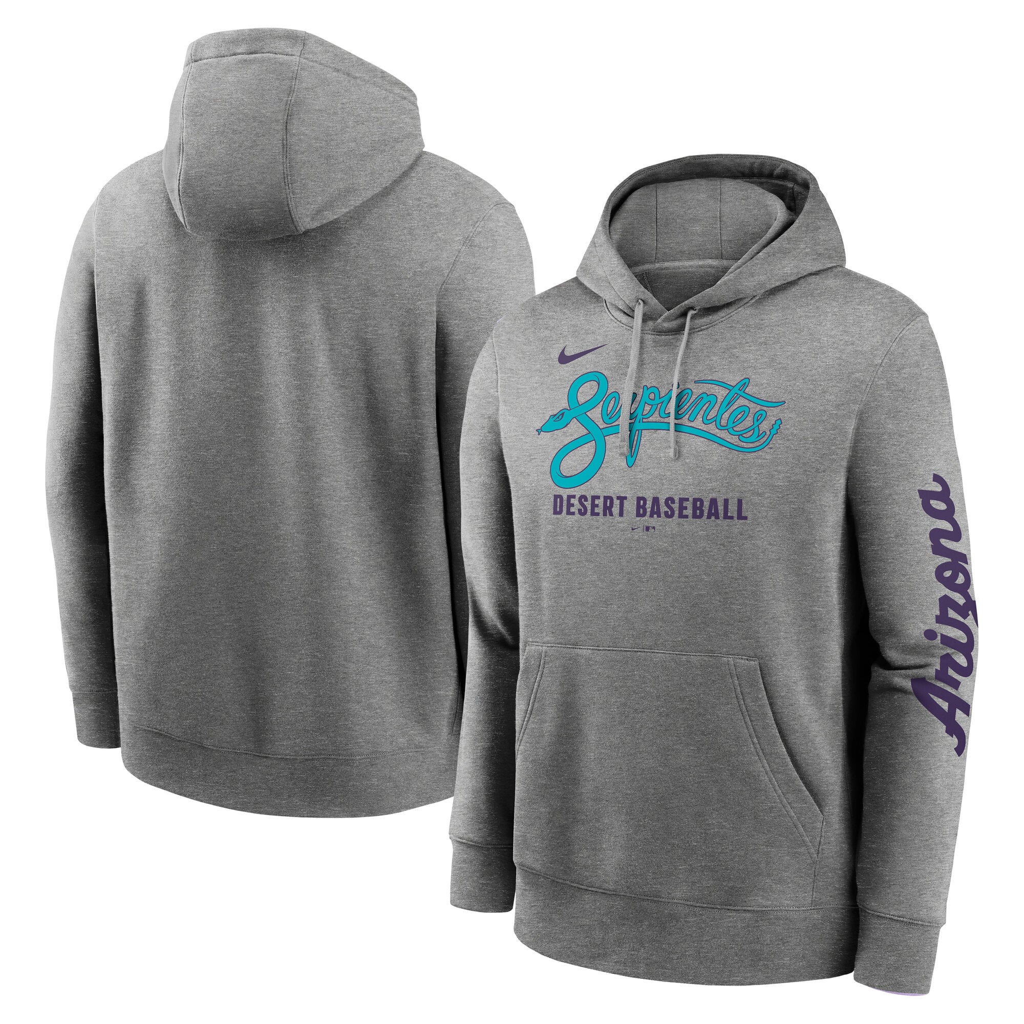 Men's Nike Heather Charcoal Arizona Diamondbacks City Connect Club Hoodie