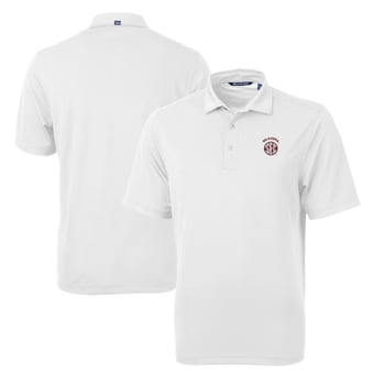 Men's Cutter & Buck White Oklahoma Sooners SEC Virtue Eco Pique Recycled Polo