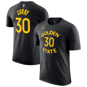 Men's Jordan Brand Stephen Curry Black Golden State Warriors Statement Edition Name & Number T-Shirt