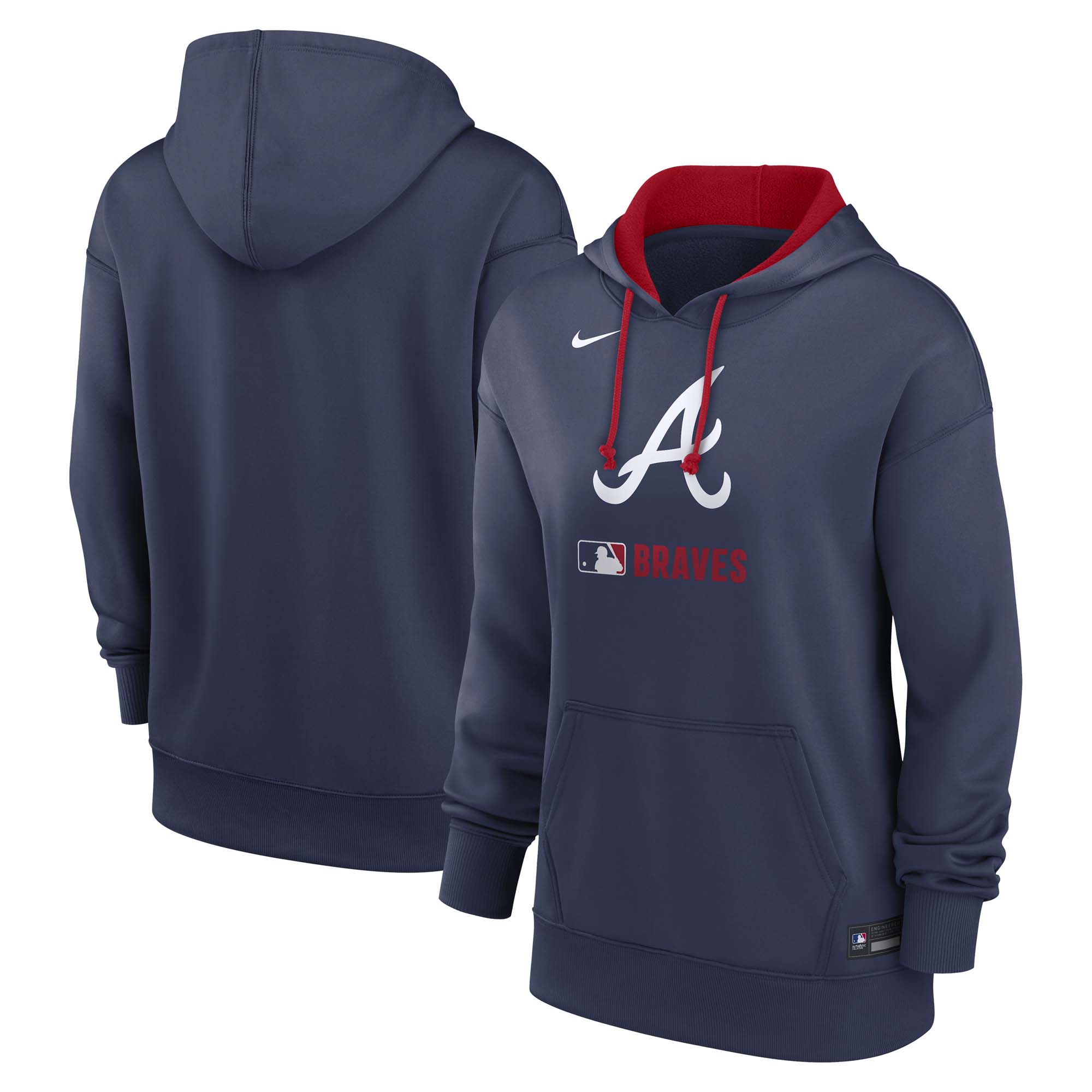 Women's Nike Navy Atlanta Braves Authentic Collection Therma Hoodie