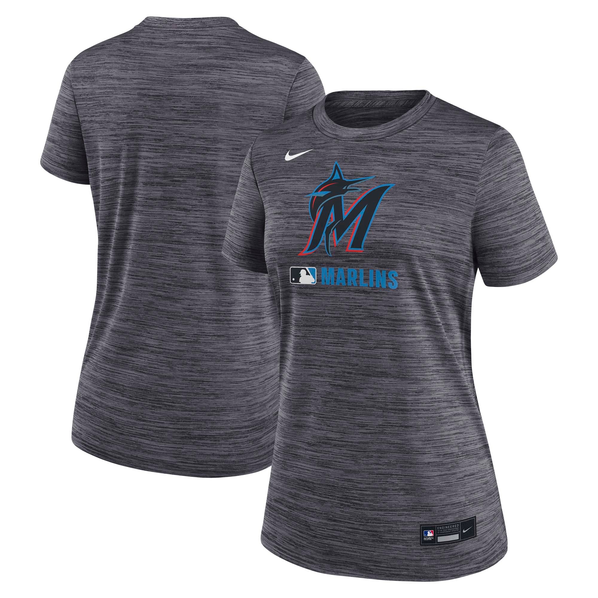 Women's Nike Black Miami Marlins Authentic Collection Velocity Dri-FIT T-Shirt