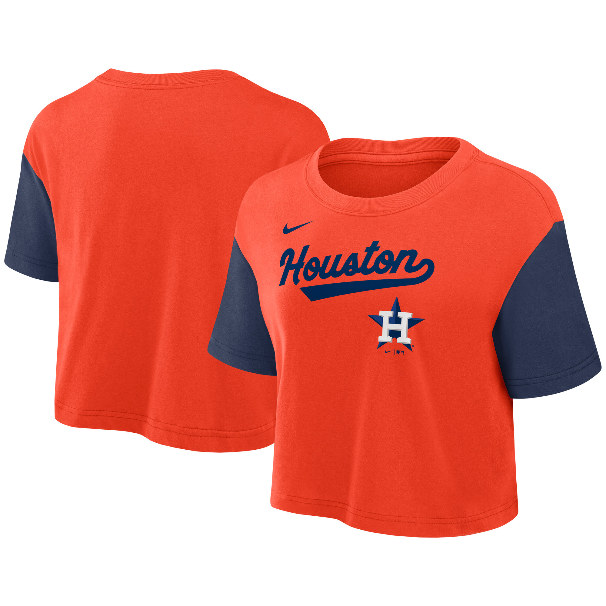 Women’s Nike Orange/Navy Houston Astros Script Dri-FIT Cropped T-Shirt Women’s Nike Orange/Navy Houston Astros Script Dri-FIT Cropped T-Shirt