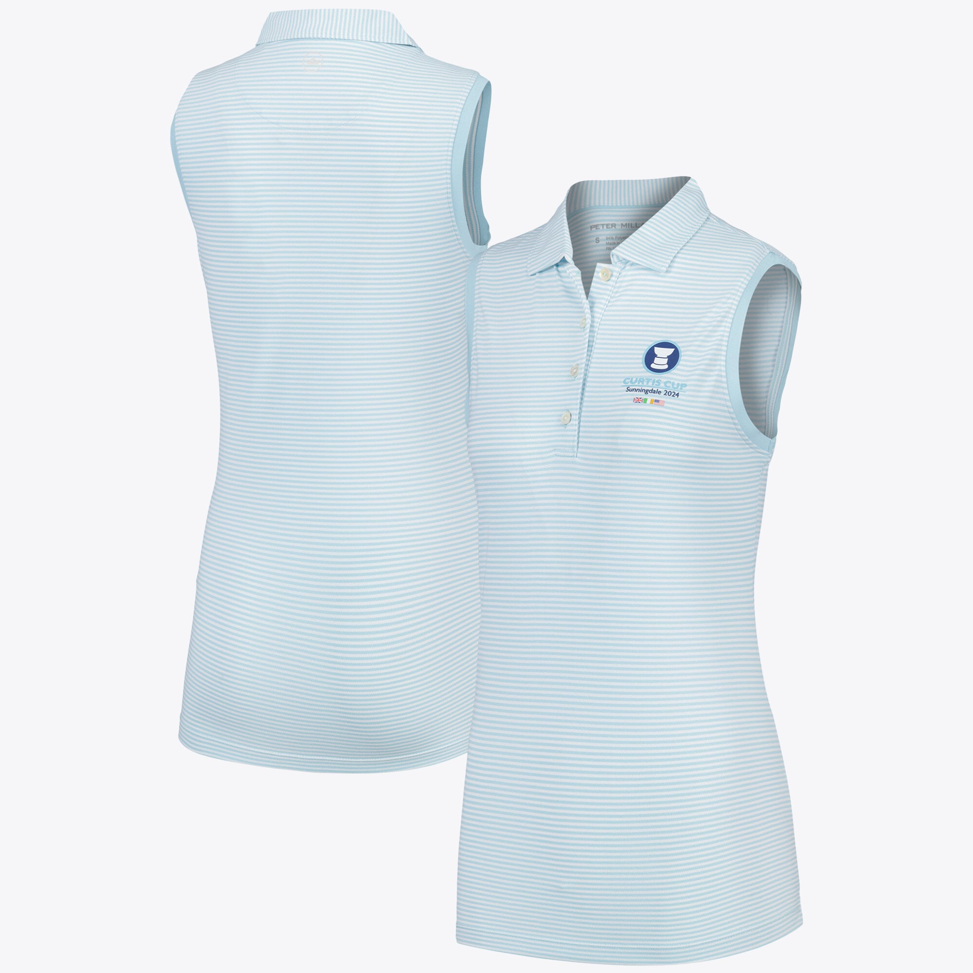 Curtis Cup Sunningdale 2024 Peter Millar Sleeveless Polo - Light Blue - Womens