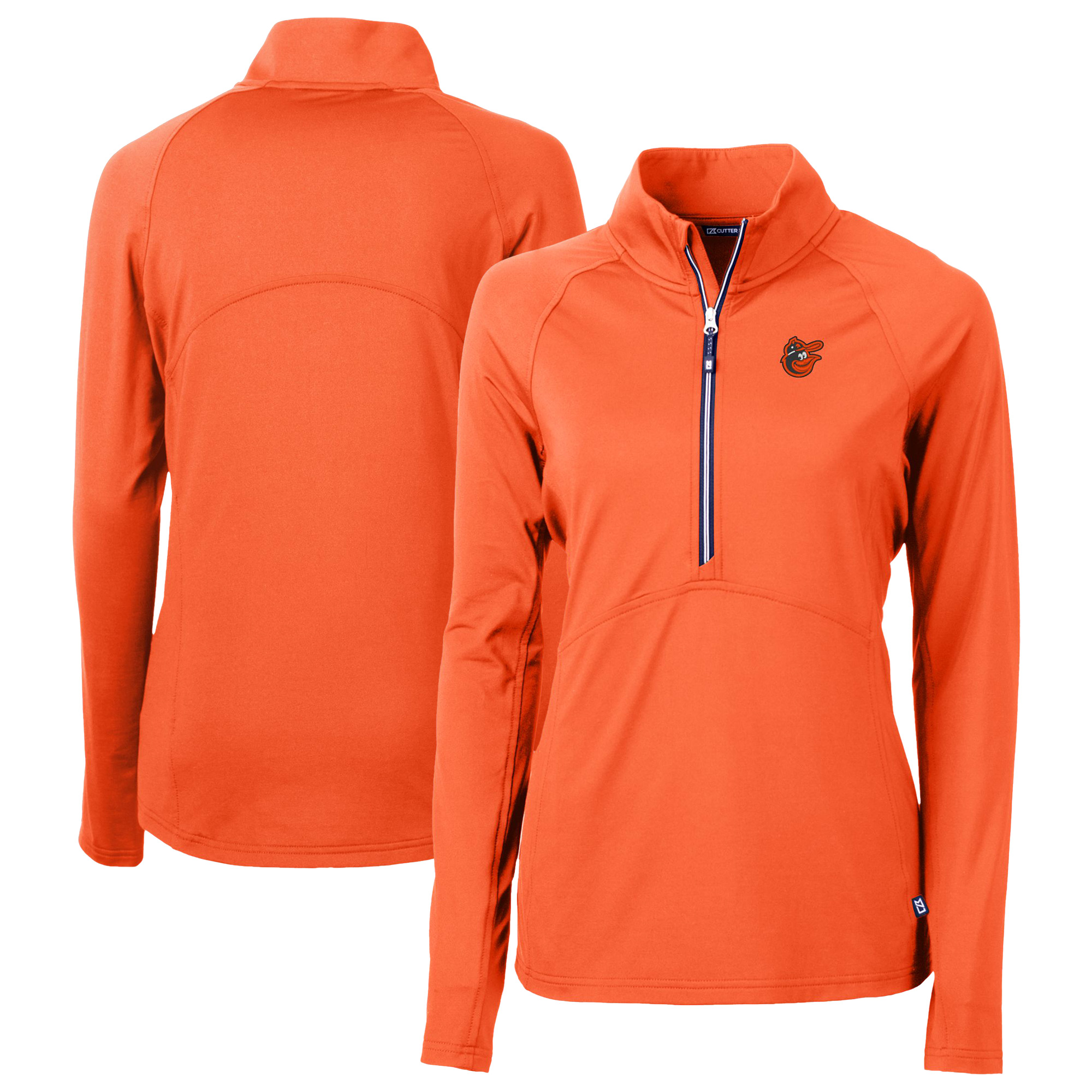 Women’s Cutter & Buck Orange Baltimore Orioles DryTec Adapt Eco Knit Stretch Recycled Raglan Half-Zip Top Women’s Cutter & Buck Orange Baltimore Orioles DryTec Adapt Eco Knit Stretch Recycled Raglan Half-Zip Top