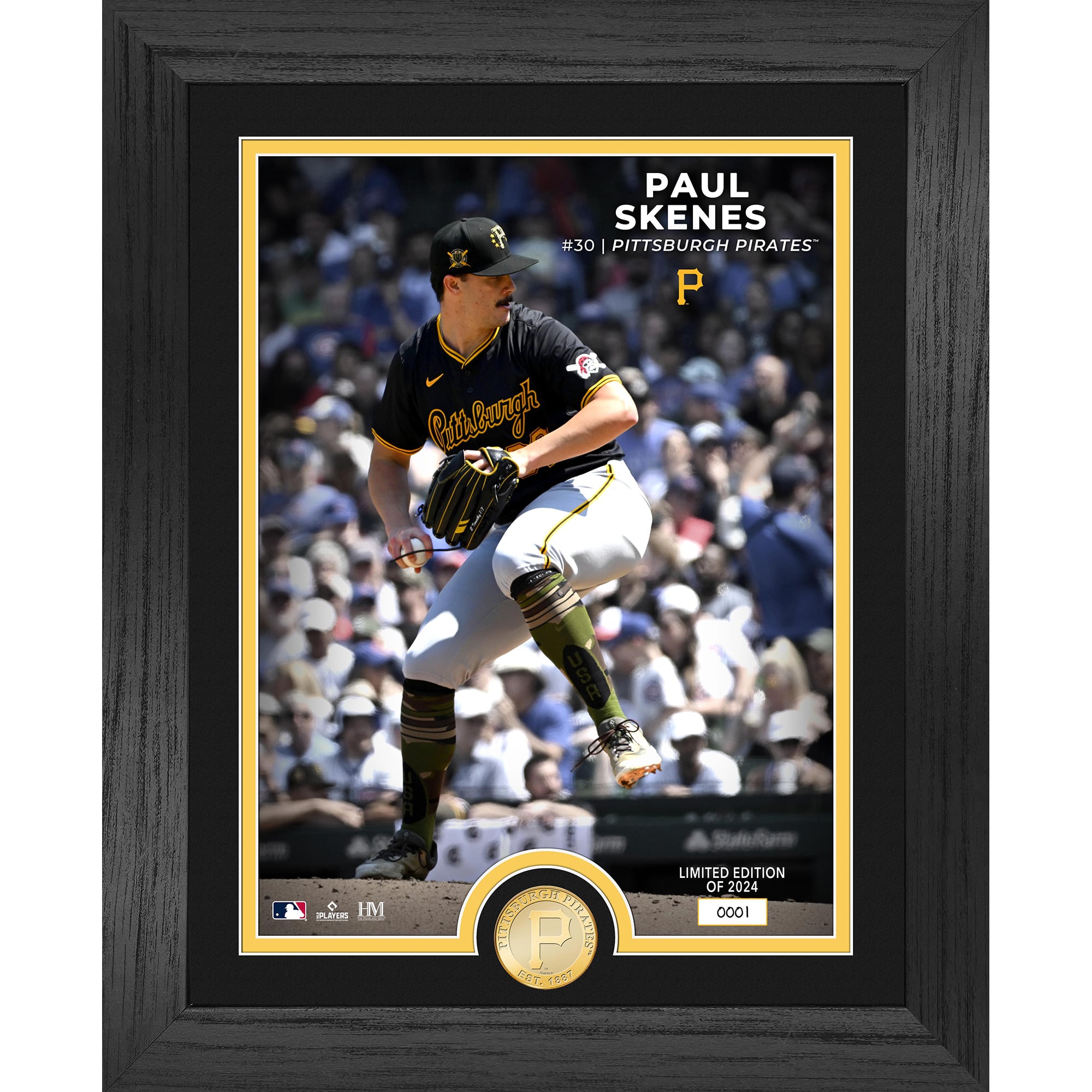 Highland Mint Paul Skenes Pittsburgh Pirates 13" x 16" Rookie Bronze Coin Photo Mint