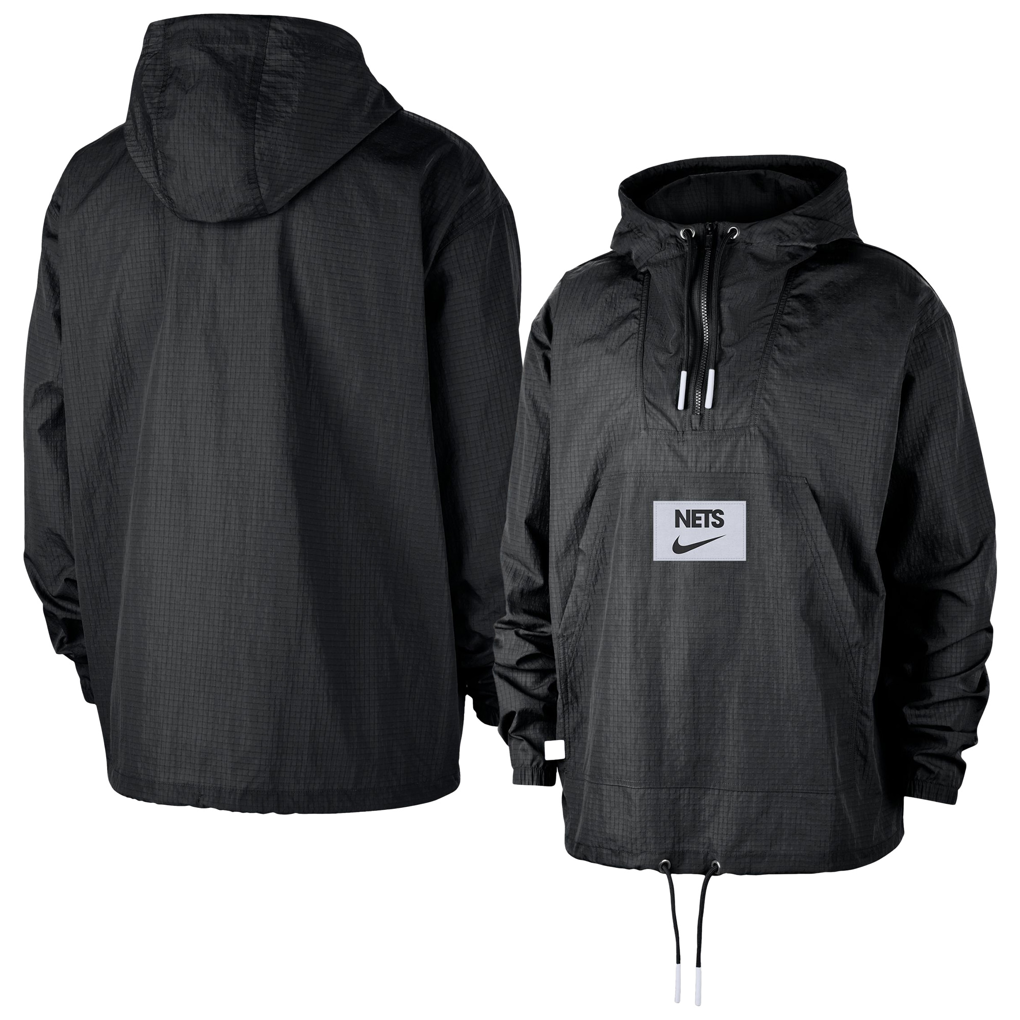 Men’s Nike Black Brooklyn Nets Courtside Premium Club Anorak Quarter-Zip Hoodie Jacket Men’s Nike Black Brooklyn Nets Courtside Premium Club Anorak Quarter-Zip Hoodie Jacket