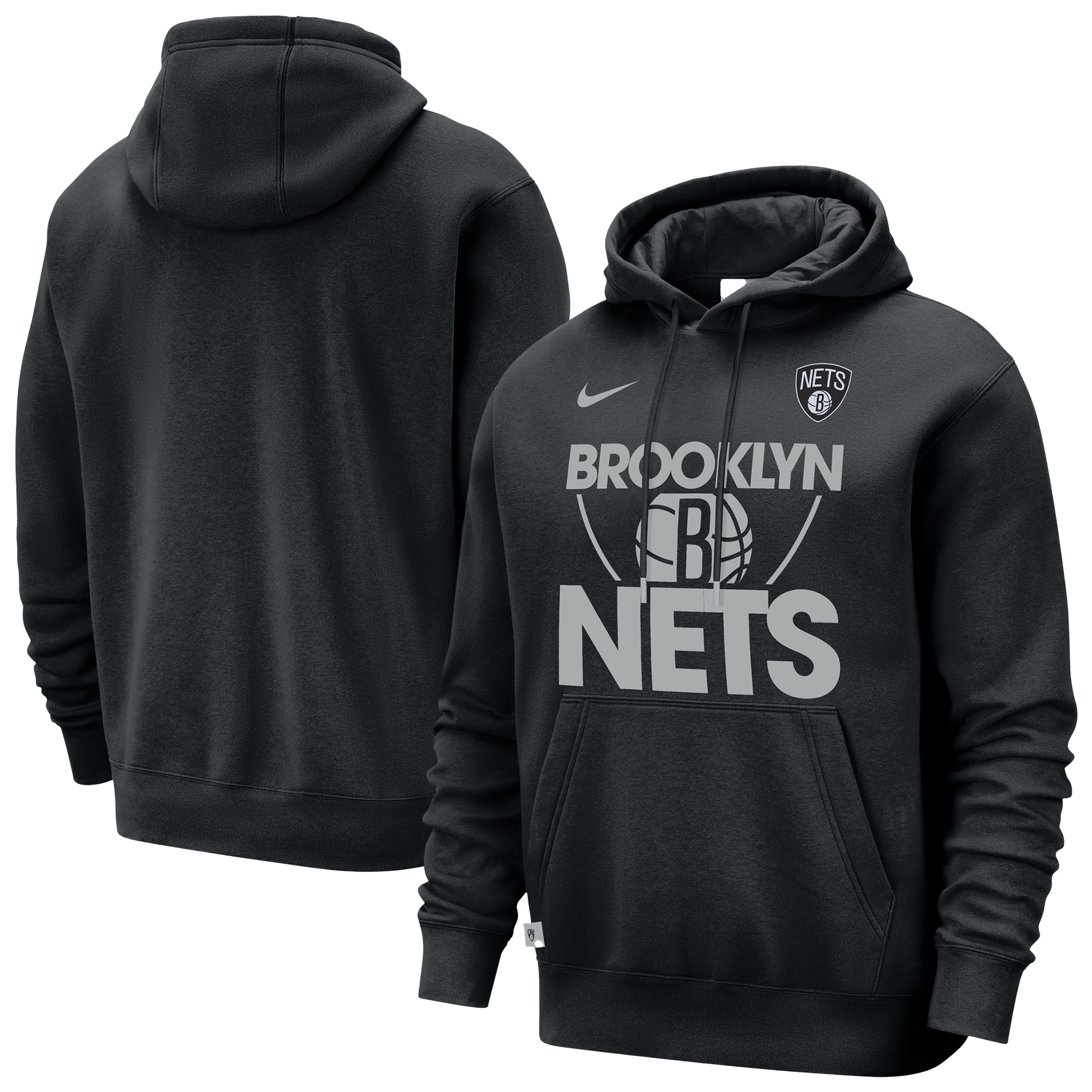 Men’s Nike Black Brooklyn Nets Courtside Club Pullover Hoodie Men’s Nike Black Brooklyn Nets Courtside Club Pullover Hoodie