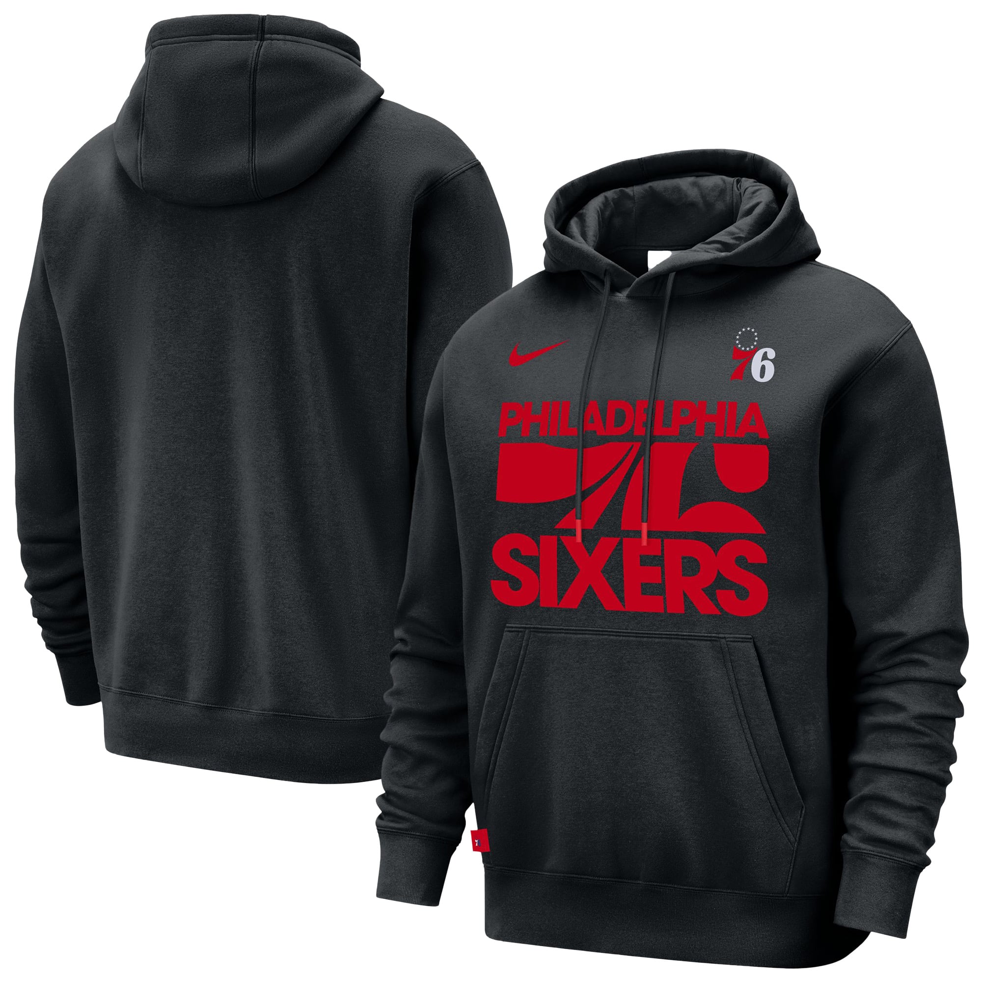 Men's Nike Black Philadelphia 76ers Courtside Club Pullover Hoodie