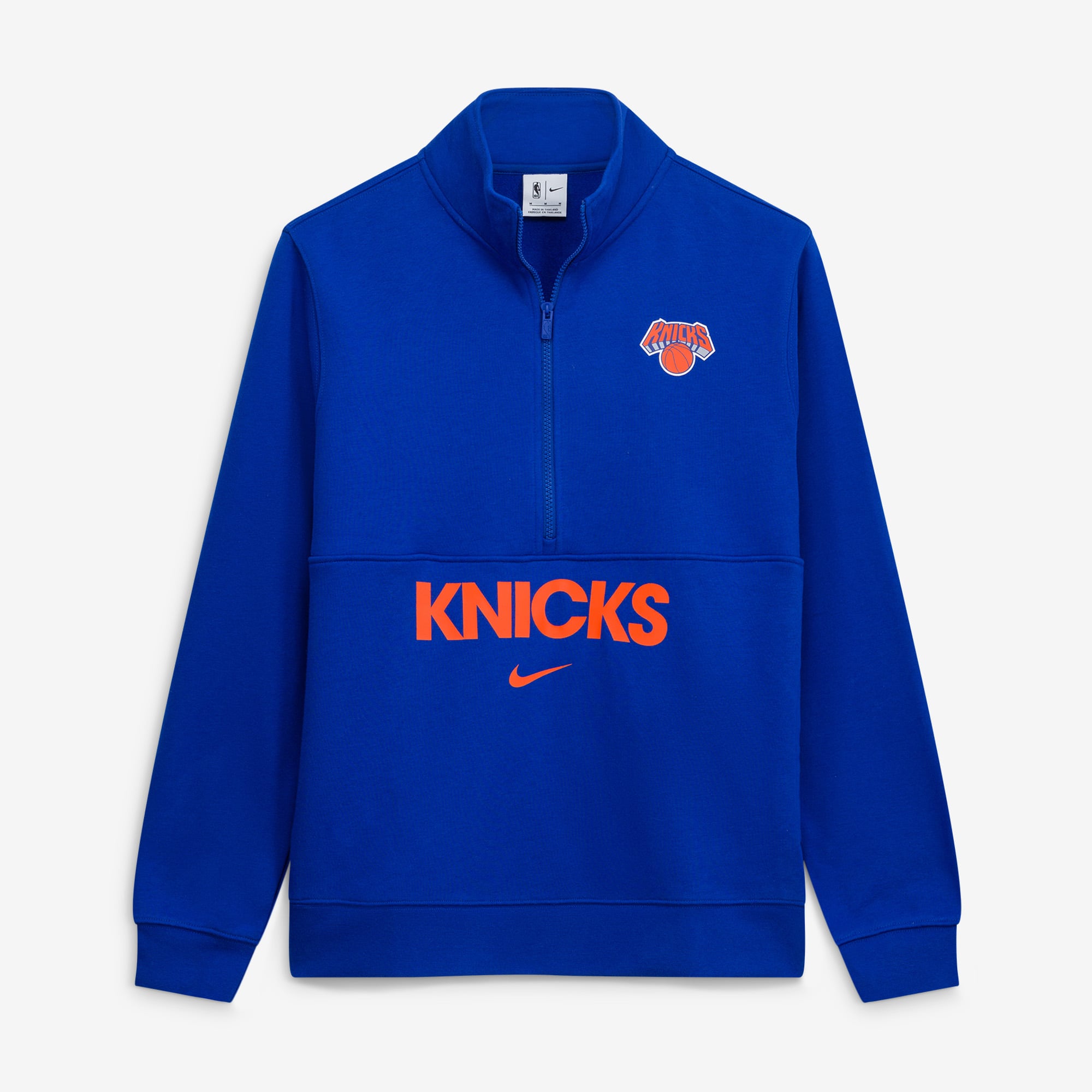 Men's Nike Blue New York Knicks Courtside Club Half-Zip Jacket