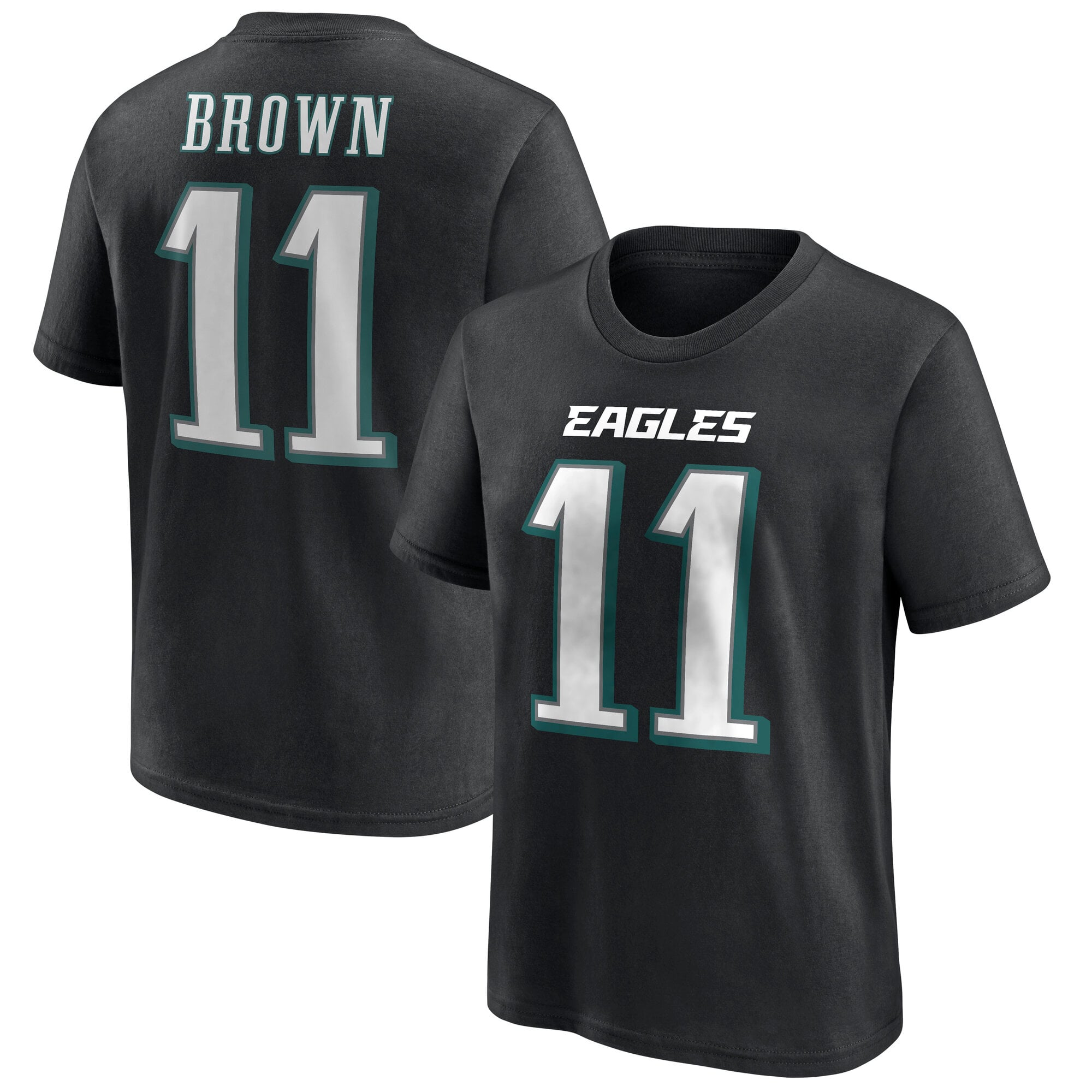 Philadelphia Eagles Name & Number Graphic T-Shirt - AJ Brown 11 - Youth