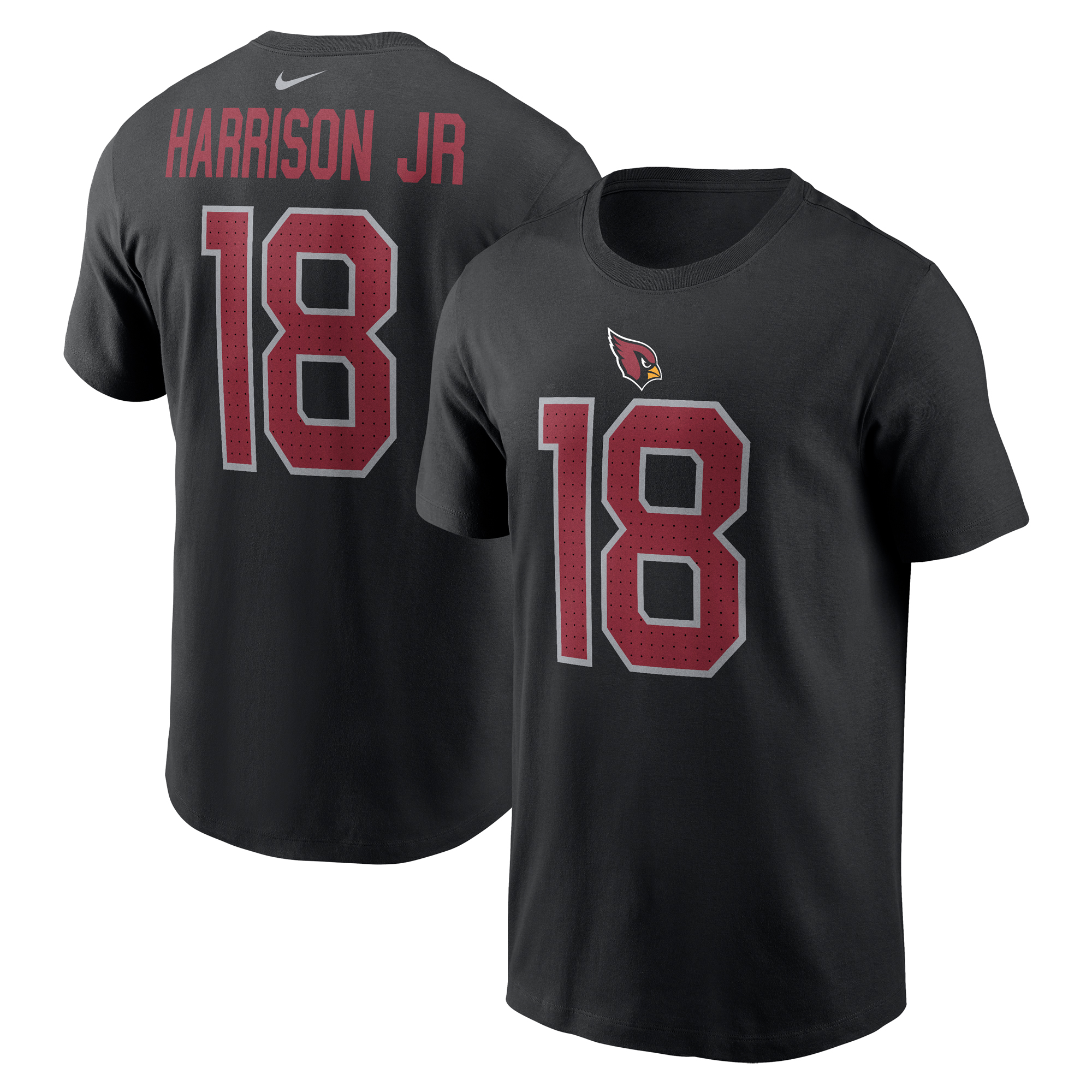 Men’s Nike Marvin Harrison Jr. Black Arizona Cardinals Name & Number T-Shirt Men’s Nike Marvin Harrison Jr. Black Arizona Cardinals Name & Number T-Shirt