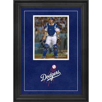 Will Smith Los Angeles Dodgers Autographed Deluxe Framed 8" x 10" Catchers Gear Photograph