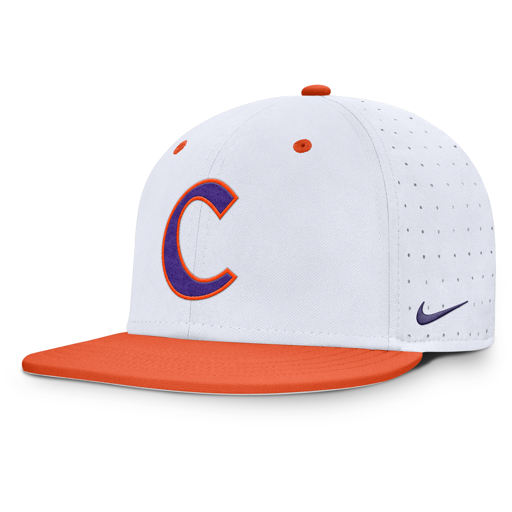 Men's Nike White Clemson Tigers On-Field Dugout True Performance Fitted Hat