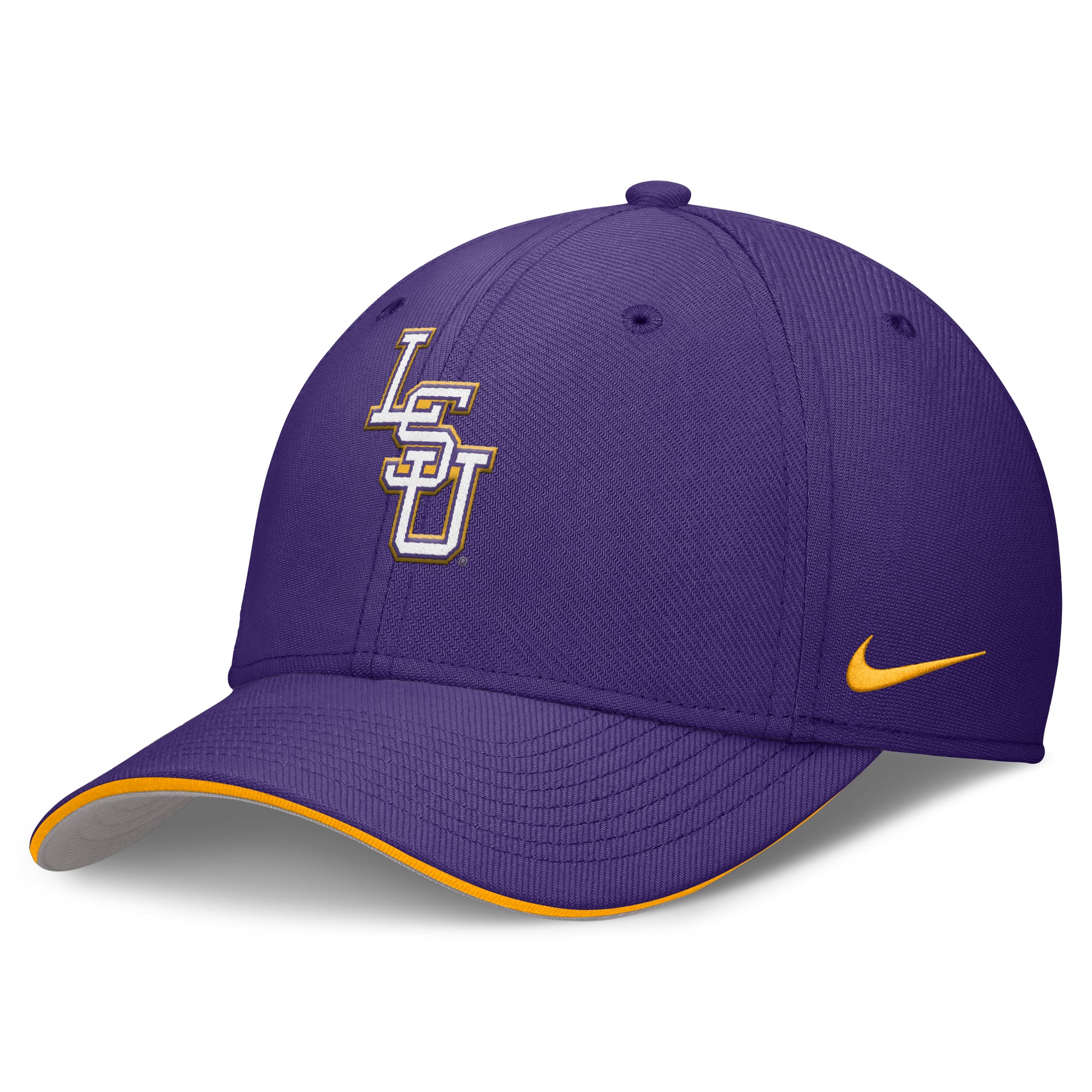Men's Nike Purple LSU Tigers 2026 Dugout Coaches Dri-FIT Rise Swoosh Flex Hat