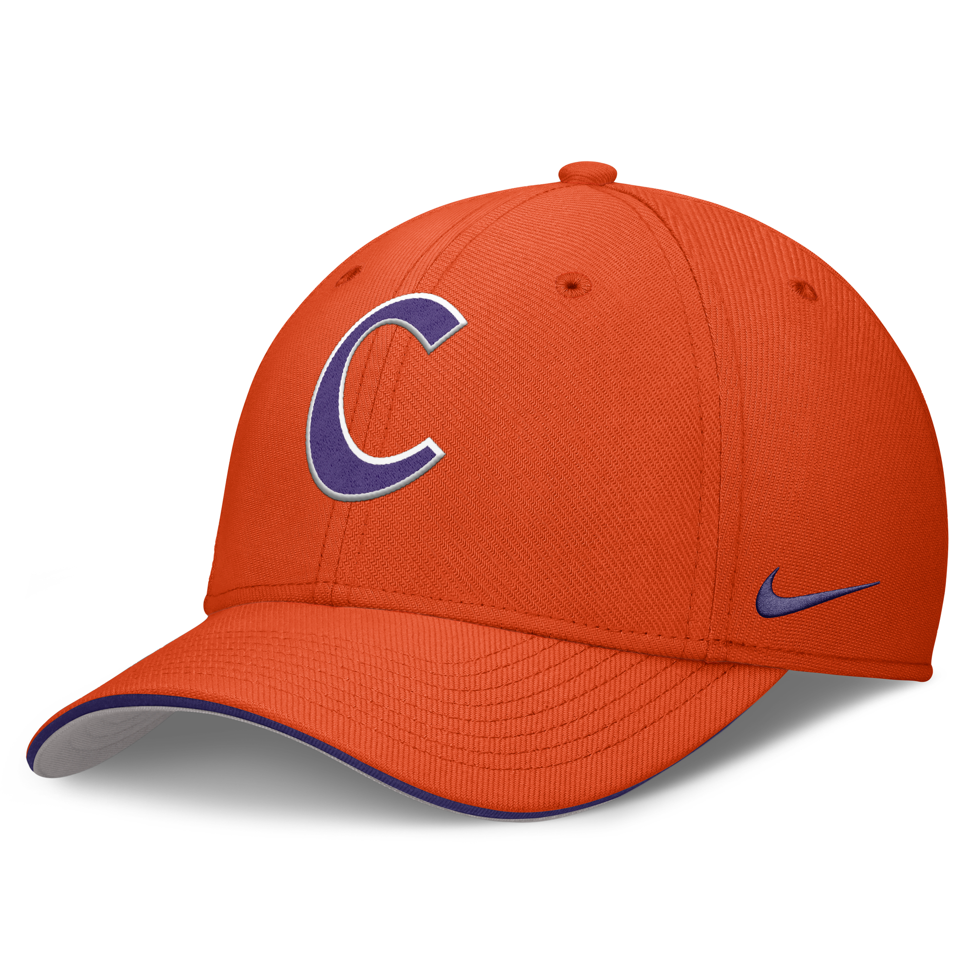 Men's Nike Orange Clemson Tigers 2025 Dugout Coaches Rise Swoosh Performance Flex Hat