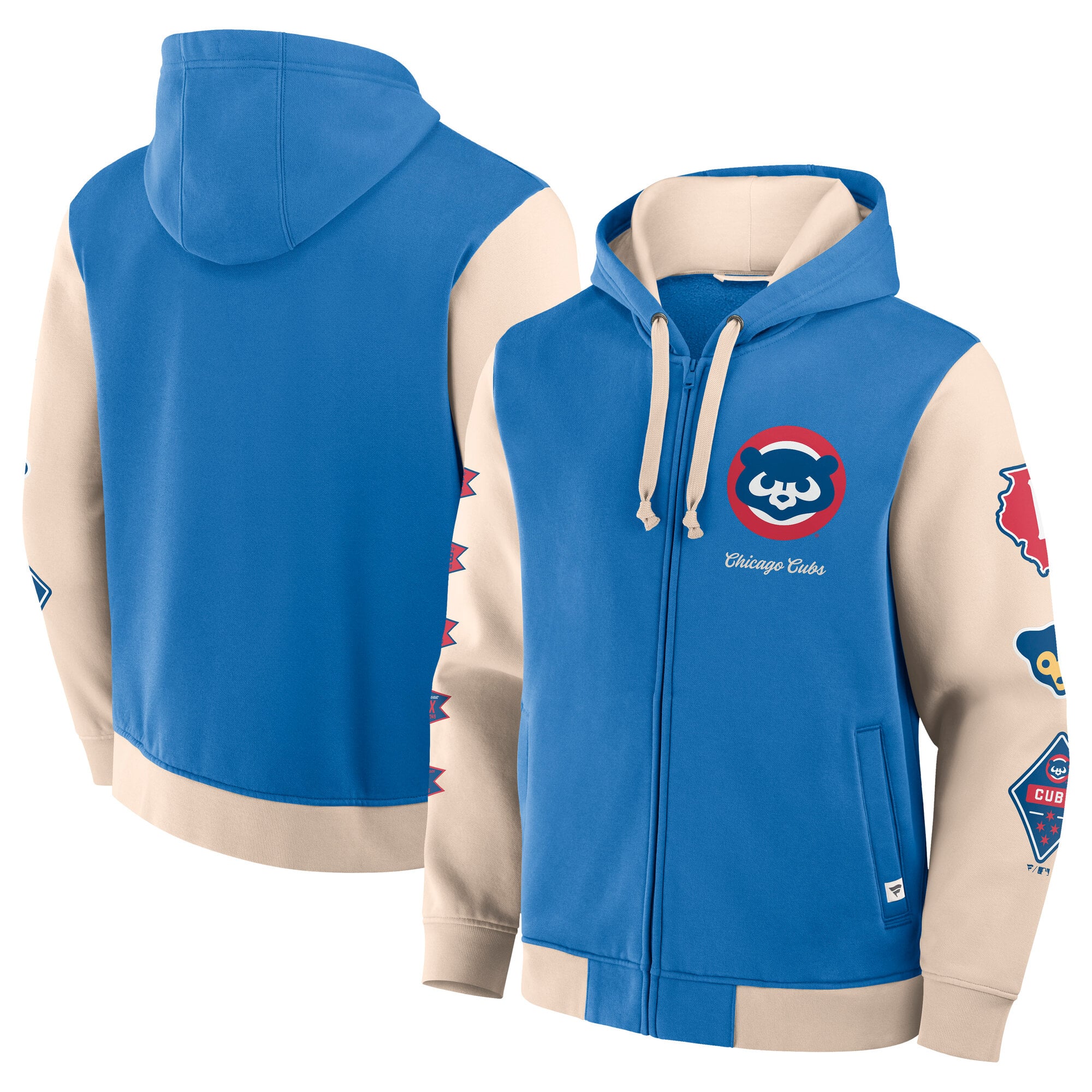Chicago Cubs Retro Fleece Full-Zip Hoodie - Uomo