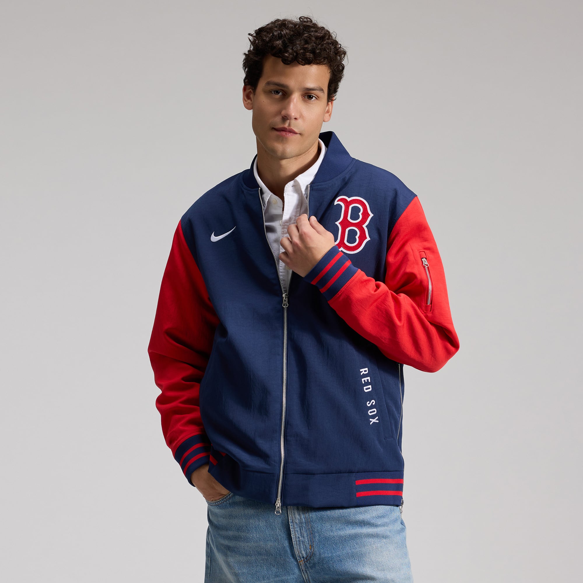 Boston Red Sox Nike Authentic Dugout Bomber Jacket - Uomo