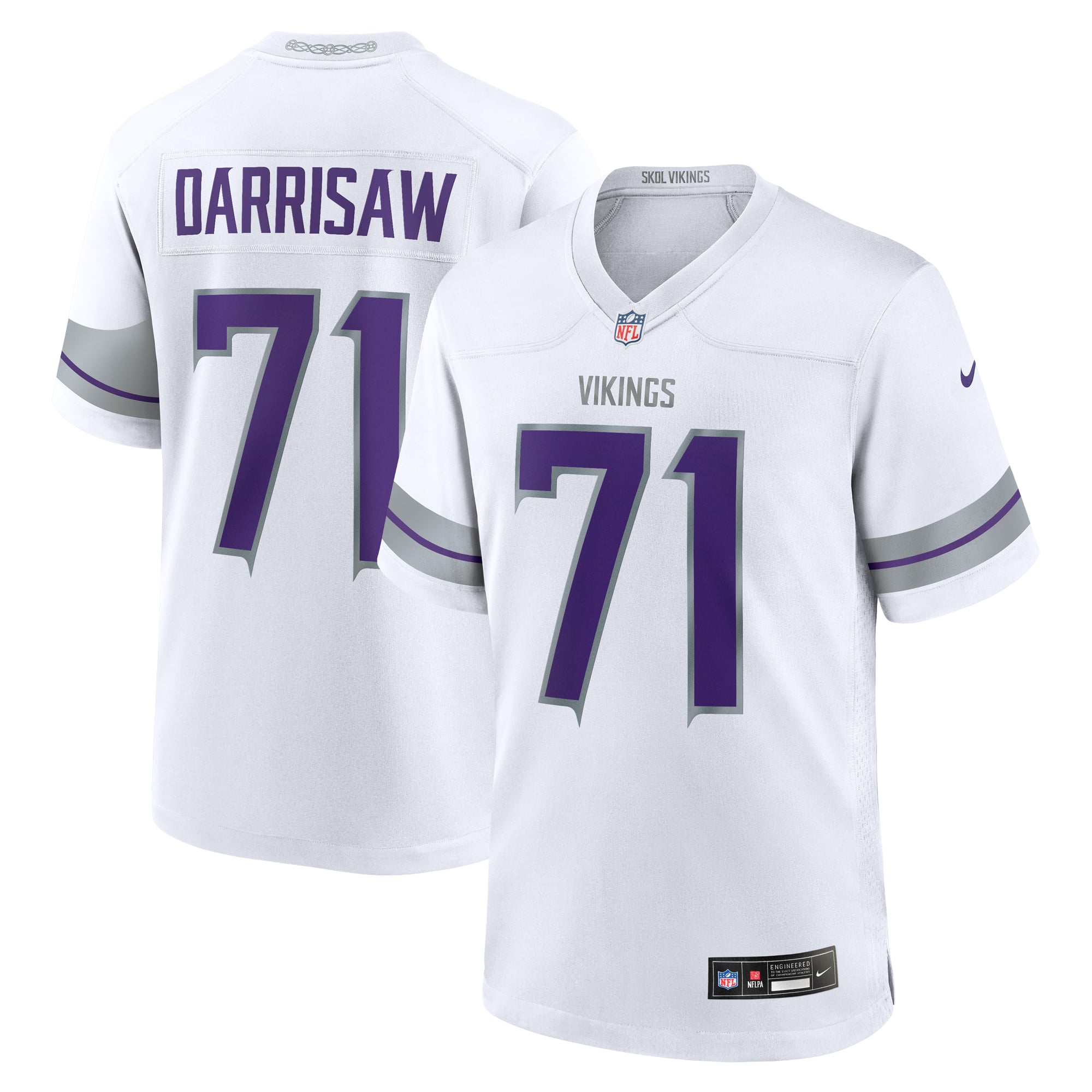 Camiseta Nike Game de la 3ª equipación del Minnesota Vikings - Blanco - Christian Darrisaw - Hombre
