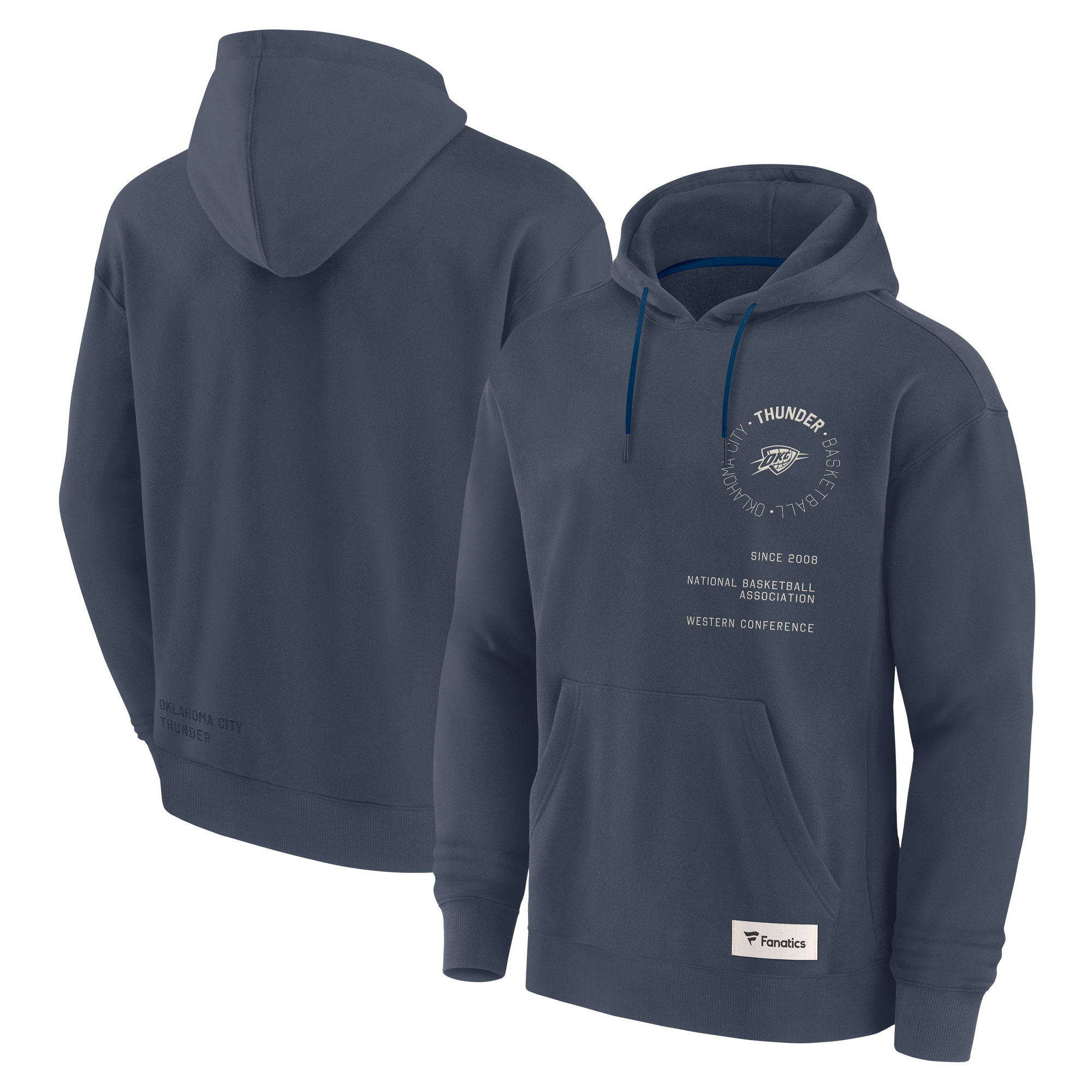 Men's Fanatics Blue Oklahoma City Thunder Future Ground Info Elements Premium Pullover Hoodie