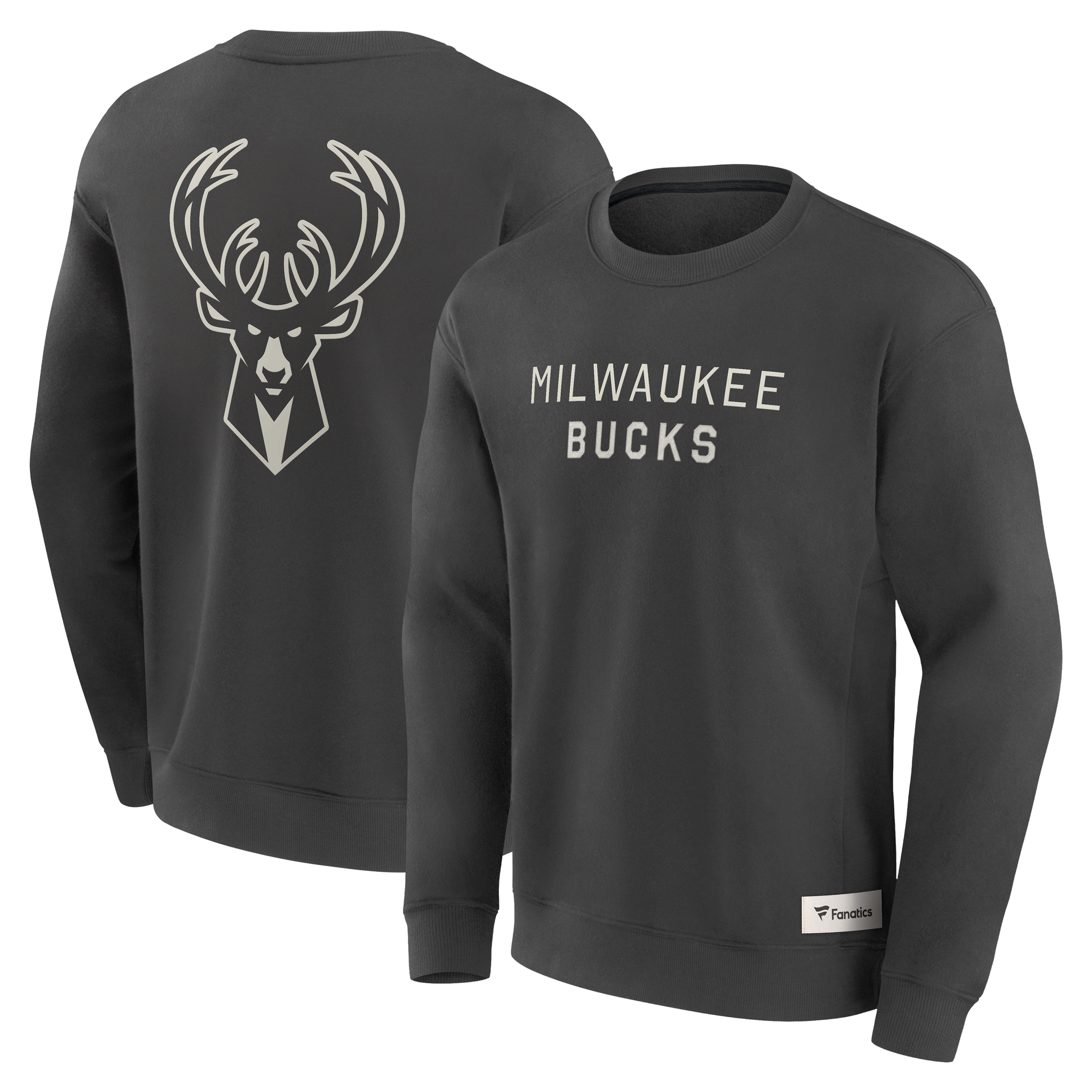 Men’s Fanatics Gray Milwaukee Bucks Elements Future Ground Lettering Pullover Sweatshirt Men’s Fanatics Gray Milwaukee Bucks Elements Future Ground Lettering Pullover Sweatshirt