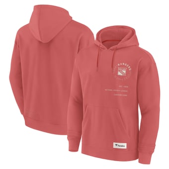 Men's Fanatics Red New York Rangers Future Ground Info Pullover Hoodie