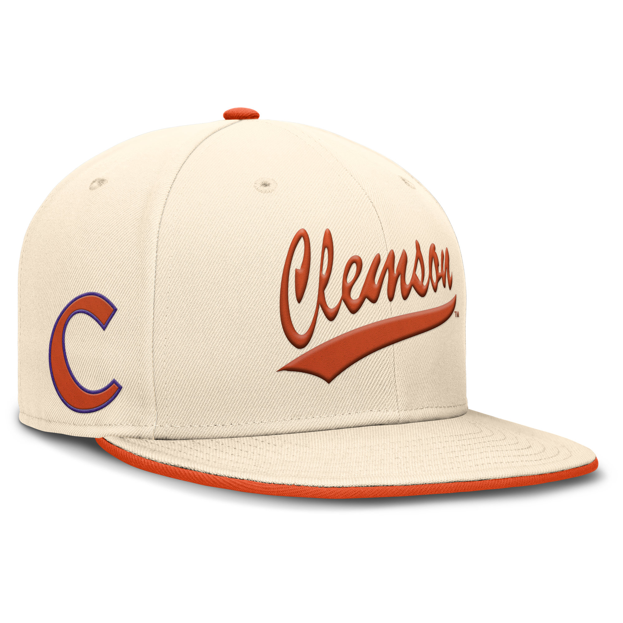 Men's Nike Natural Clemson Tigers Primetime True Performance Fitted Hat