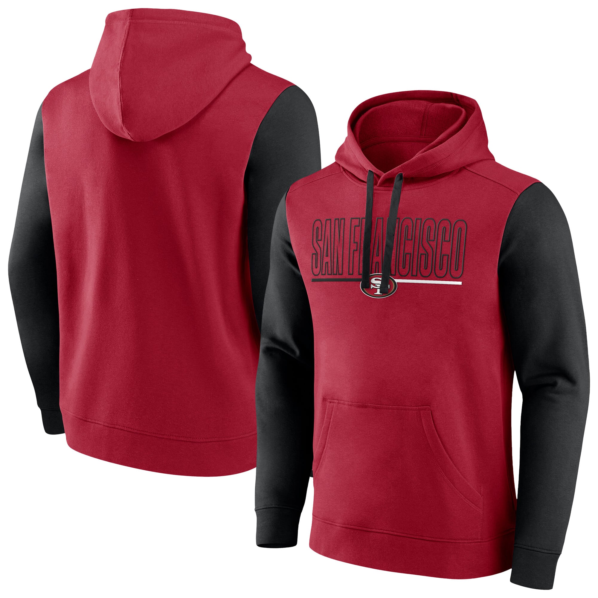 Men's Fanatics Scarlet San Francisco 49ers Big & Tall Outline Pullover Hoodie