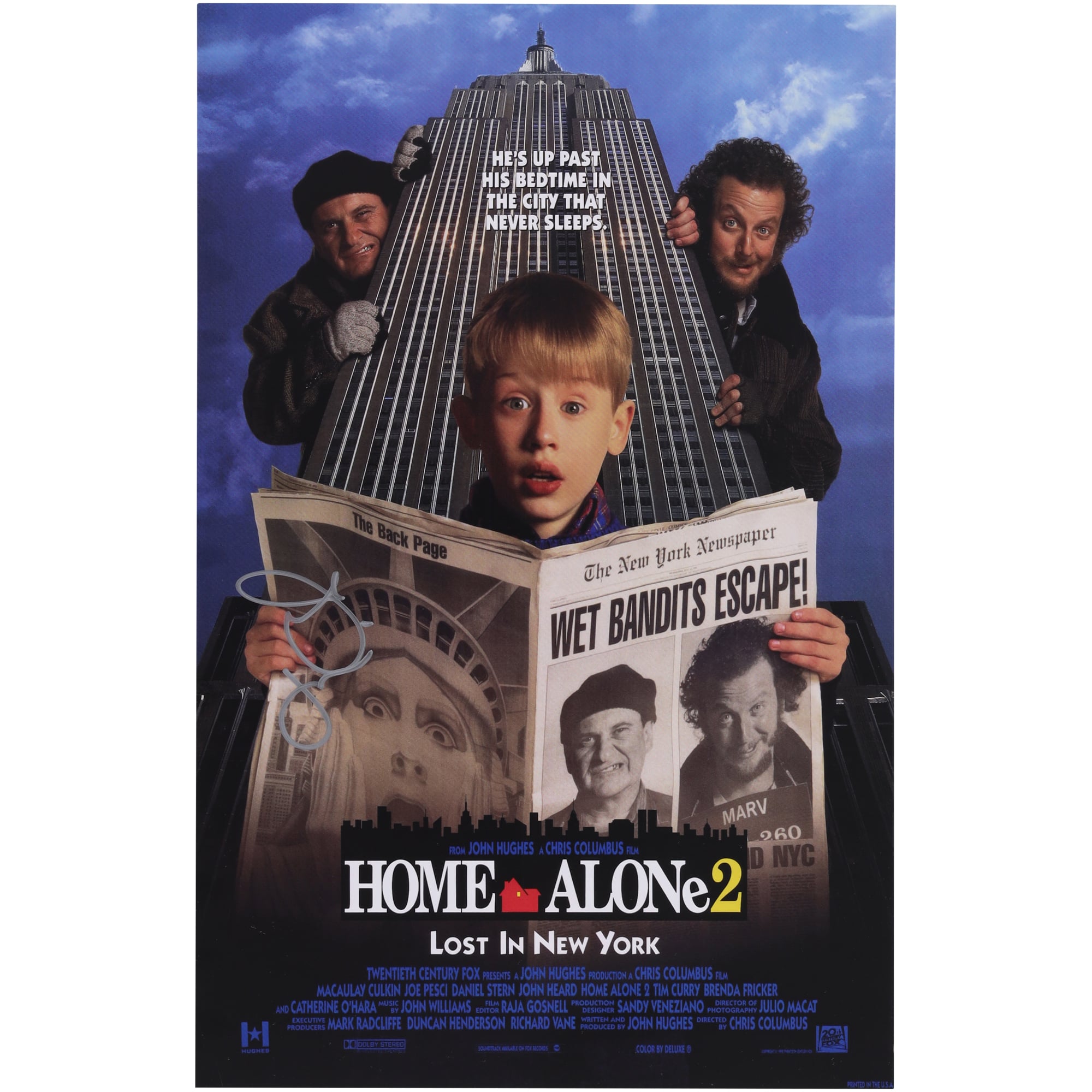 Joe Pesci Home Alone 2: Lost in New York Autographed 11" x 17" Movie Poster
