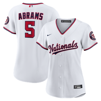 Women's Nike CJ Abrams White Washington Nationals Home Replica Player Jersey