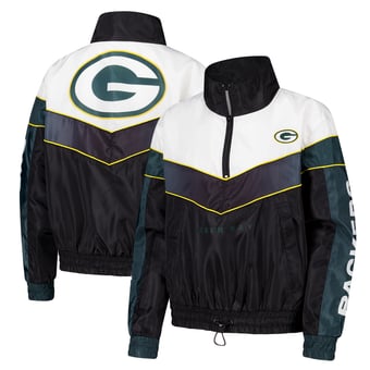 Women's The Wild Collective Green Green Bay Packers 1/4 Zip Track Jacket