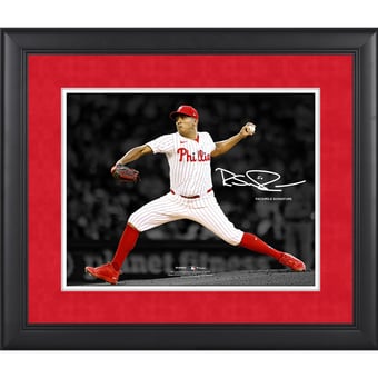 Ranger Suarez Philadelphia Phillies Facsimile Signature Framed 11" x 14" Spotlight Photograph