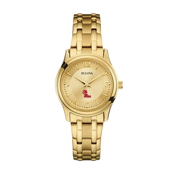 Women's Bulova Ole Miss Rebels Gold-Tone Watch