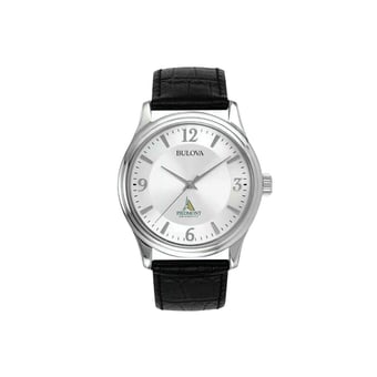 Men's Bulova Piedmont Lions Silver-Tone Leather Strap Watch