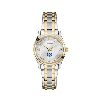 Women's Bulova Delaware Fightin' Blue Hens Silver Two-Tone Watch