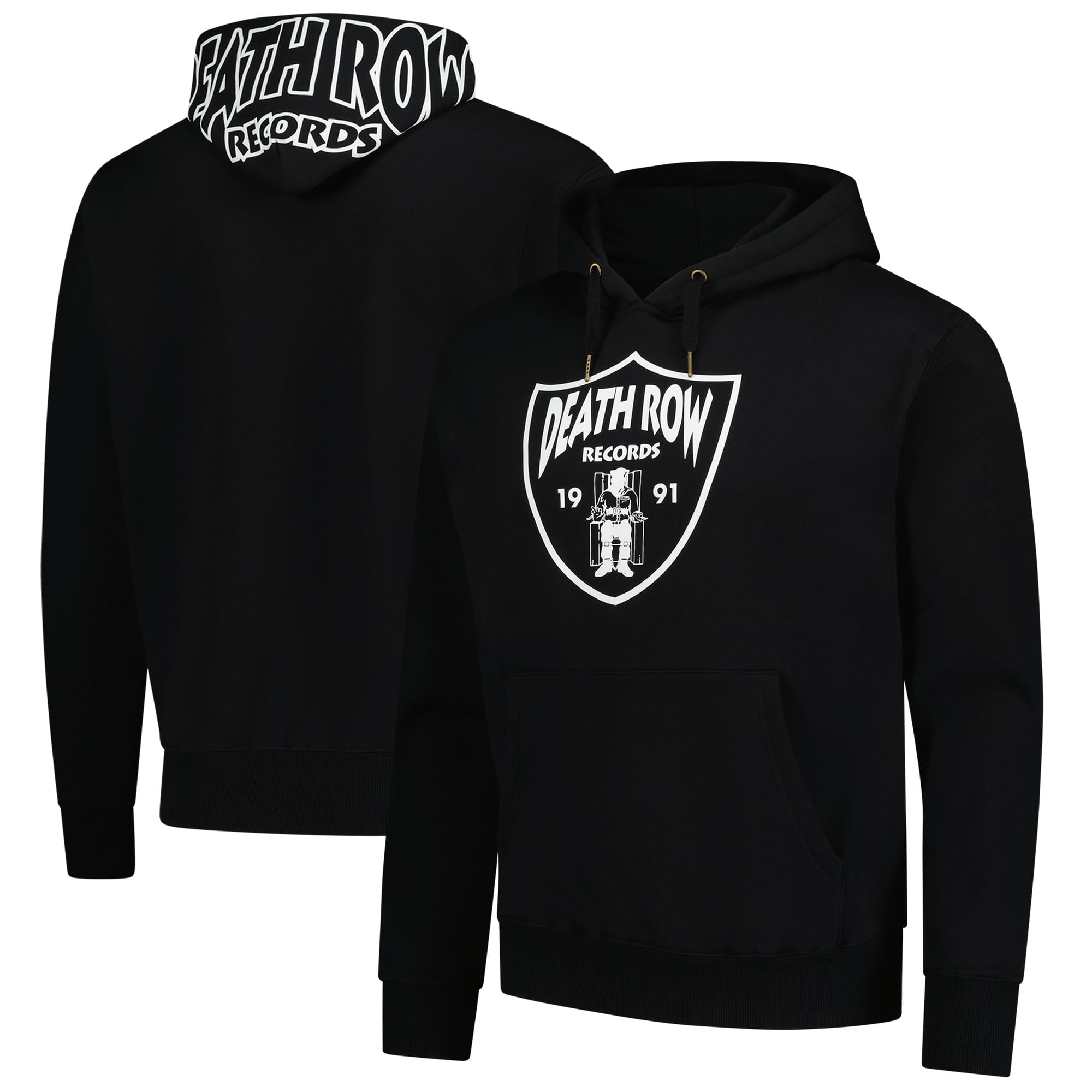 Men's  Black Death Row Records Pullover Hoodie
