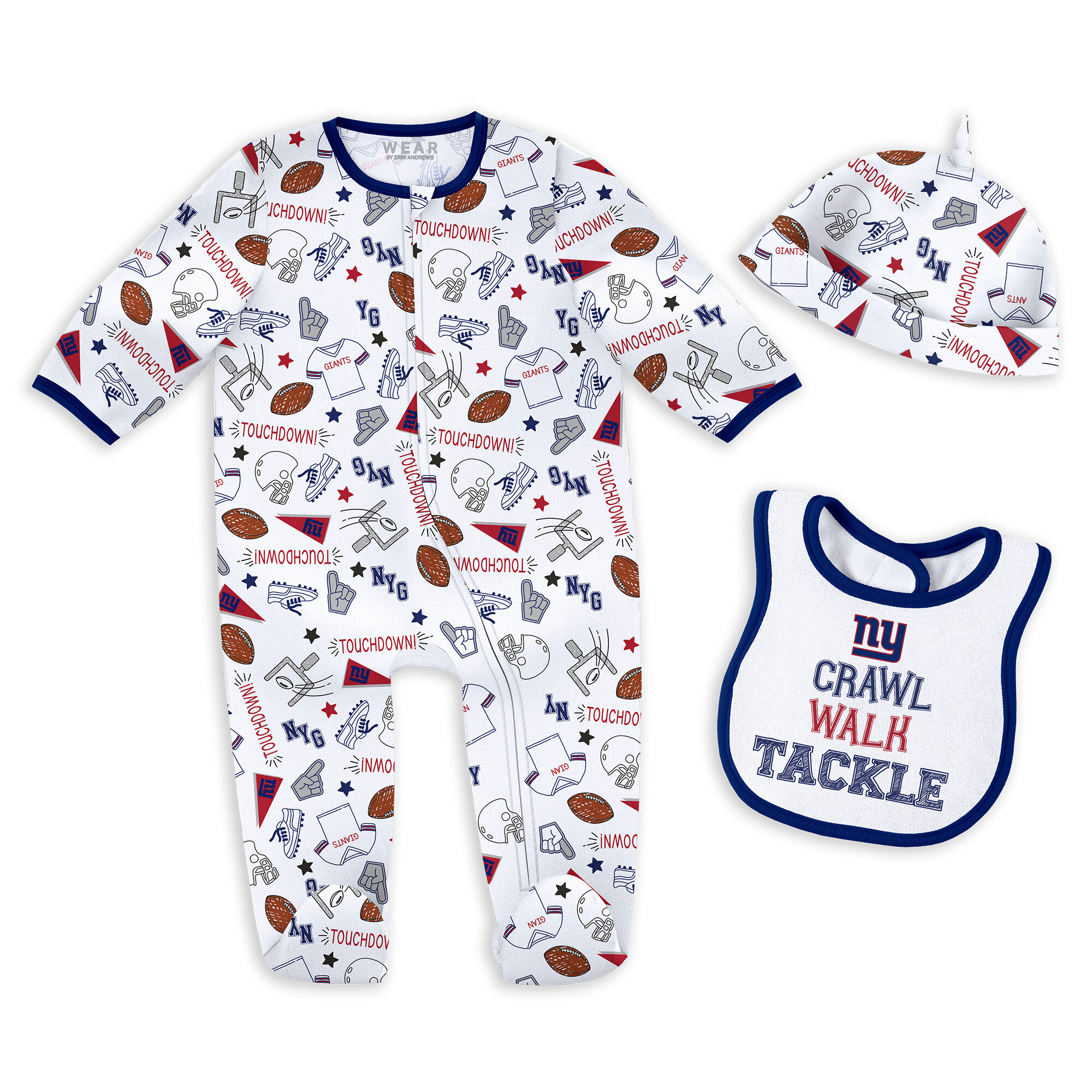 Newborn & Infant WEAR by Erin Andrews New York Giants Sleep & Play Set