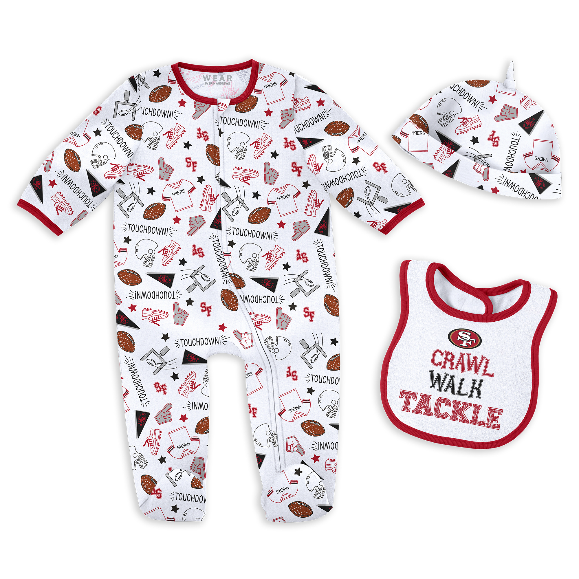 Newborn & Infant WEAR by Erin Andrews San Francisco 49ers Sleep & Play Set