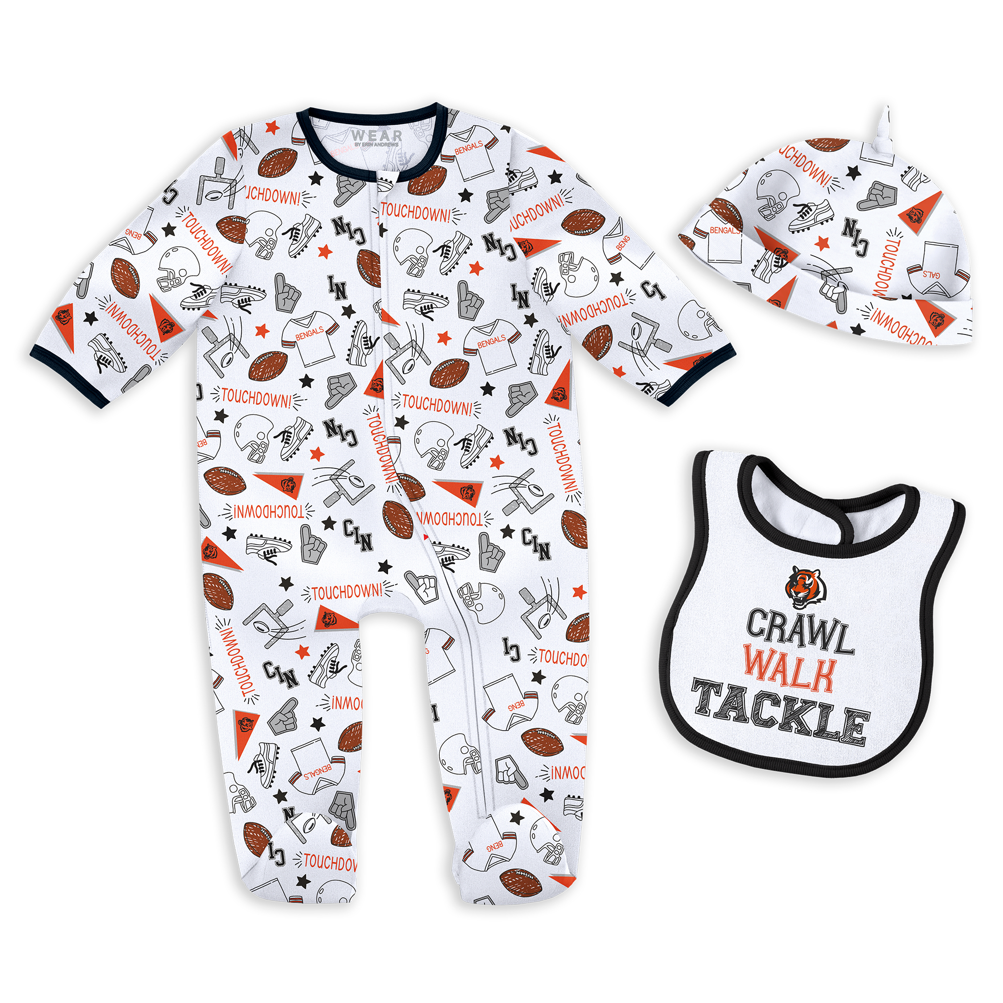 Newborn & Infant WEAR by Erin Andrews Cincinnati Bengals Sleep & Play Set