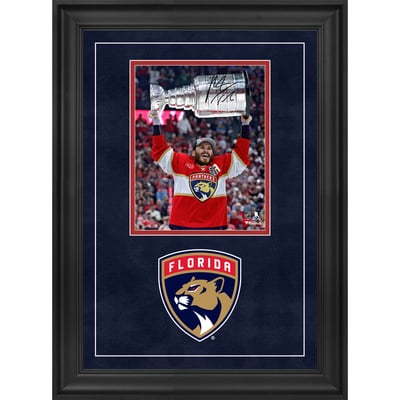 Matthew Tkachuk Florida Panthers Autographed 2024 Stanley Cup Champions Deluxe Framed 8" x 10" Raising Cup Photograph